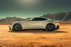 A 2020 Aston Martin Vantage on 20 Inch Blaque Diamond BD-F20 Gloss Black Wheels