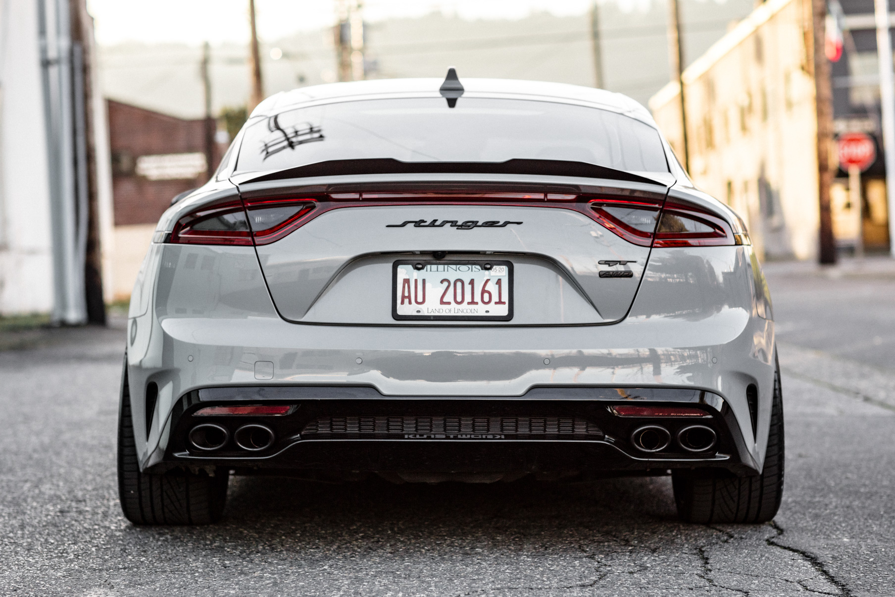 A 2018 Kia Stinger on 20 Inch Blaque Diamond BD-23 Gloss Black Wheels