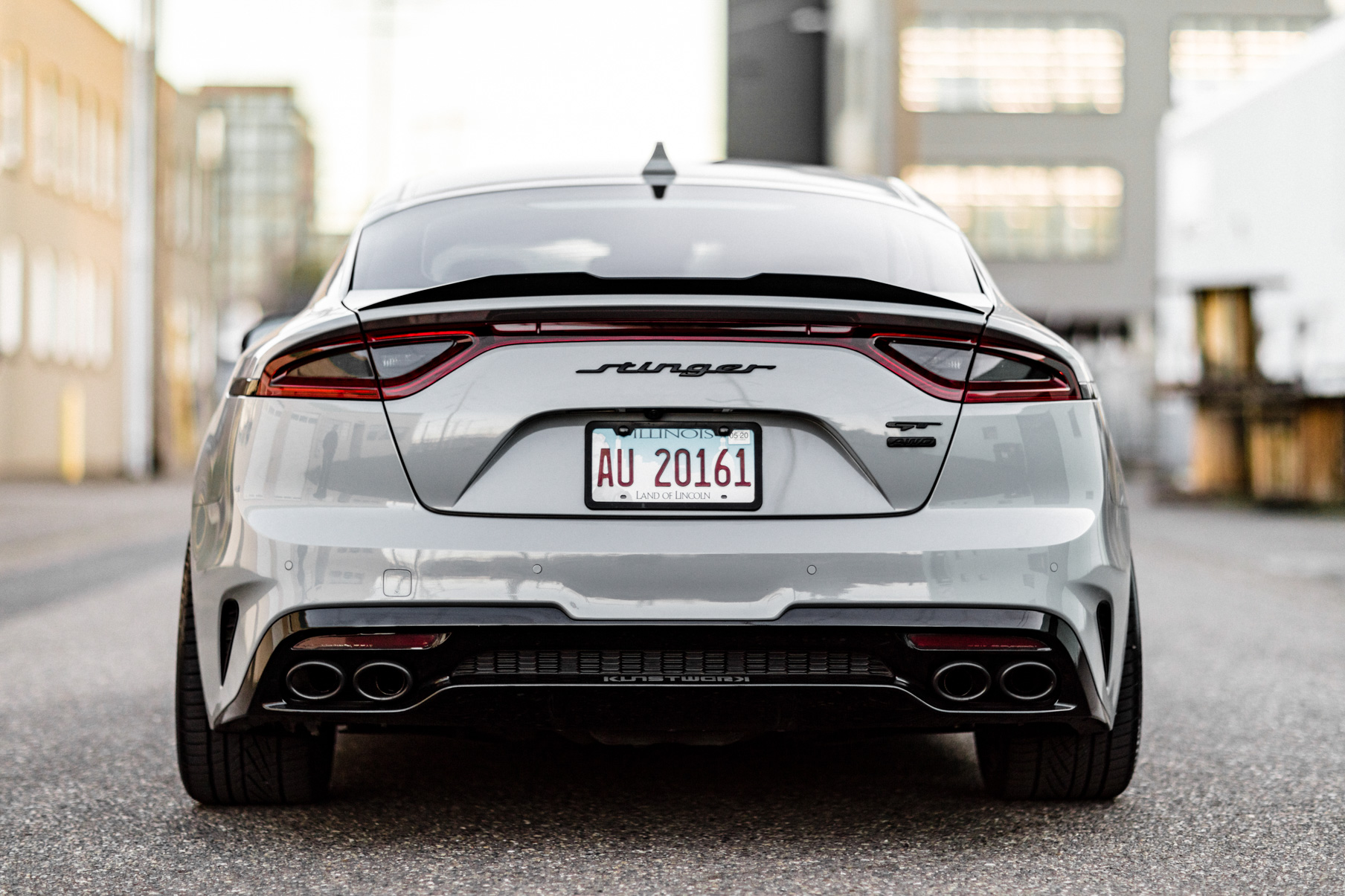 A 2018 Kia Stinger on 20 Inch Blaque Diamond BD-23 Gloss Black Wheels