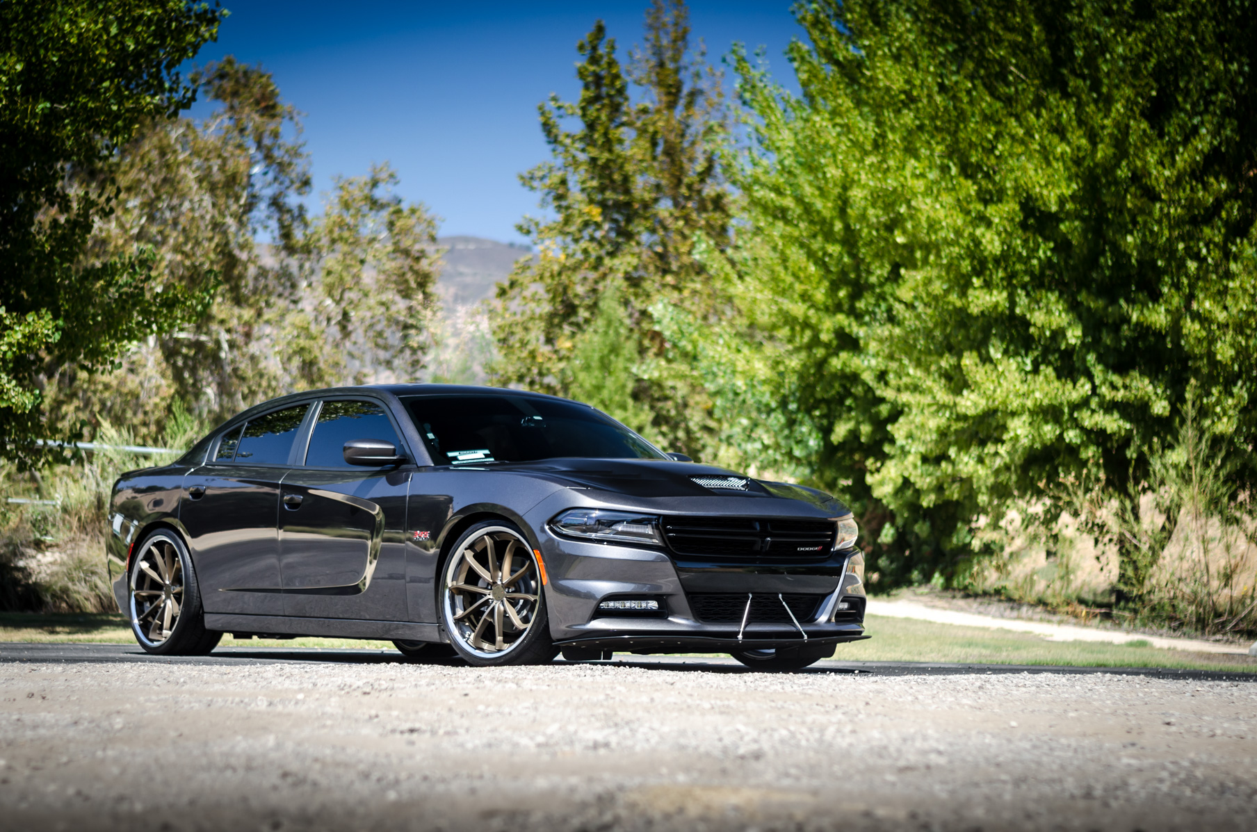 A 2016 Dodge Charger RT on 22 Inch Blaque Diamond BD-23 Bronze with SS Lip Wheels