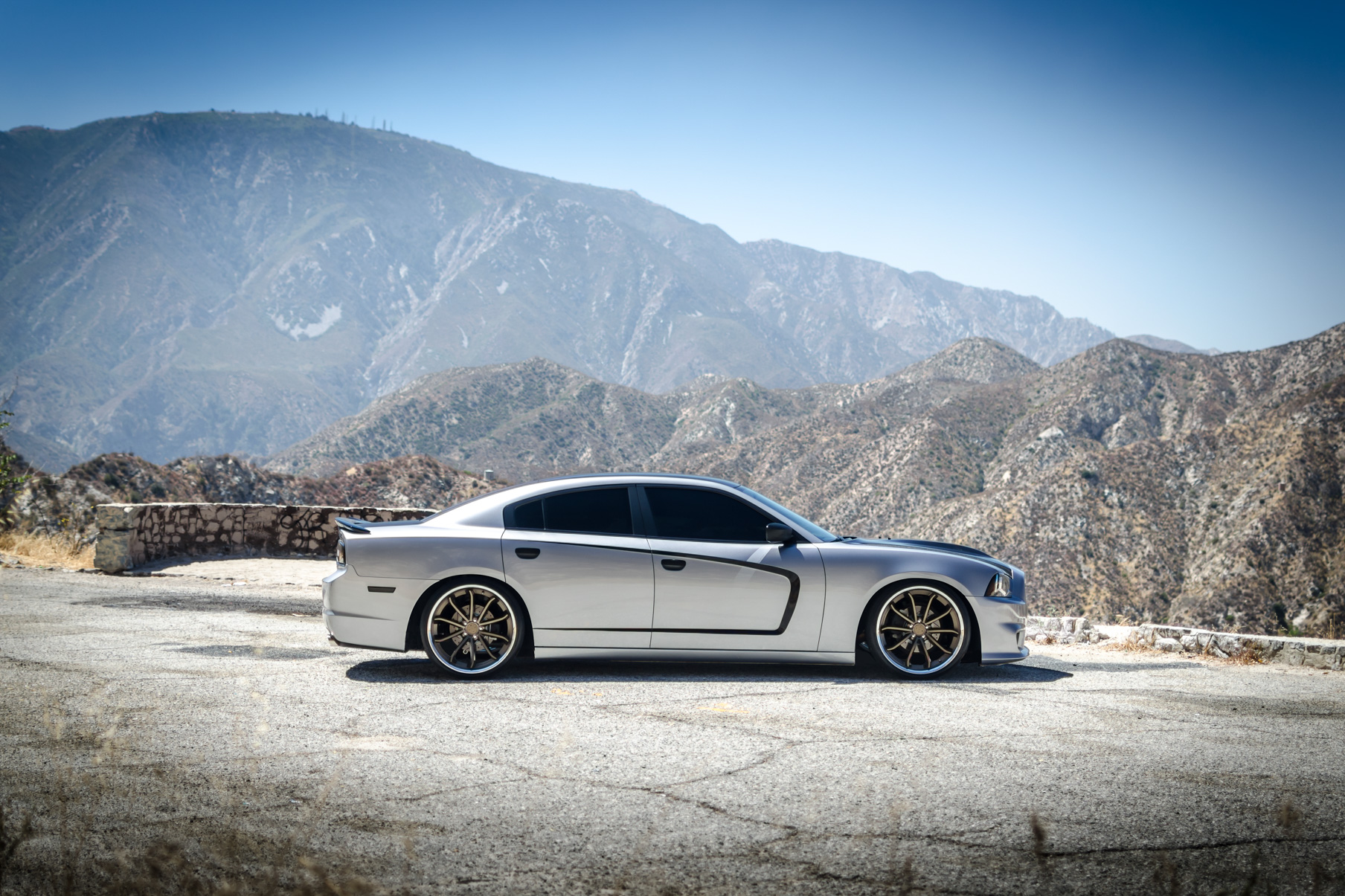 A 2014 Dodge Charger on 22 Inch Blaque Diamond BD-23 Bronze with SS Lip Wheels