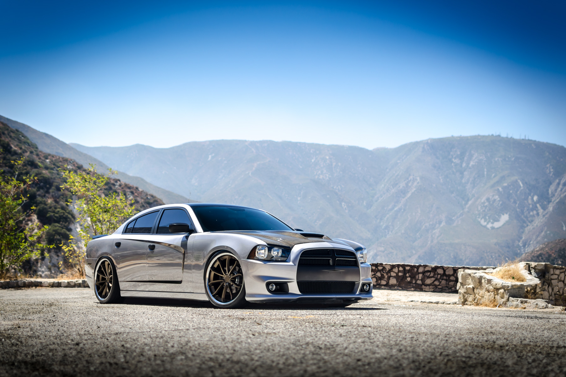 A 2014 Dodge Charger on 22 Inch Blaque Diamond BD-23 Bronze with SS Lip Wheels