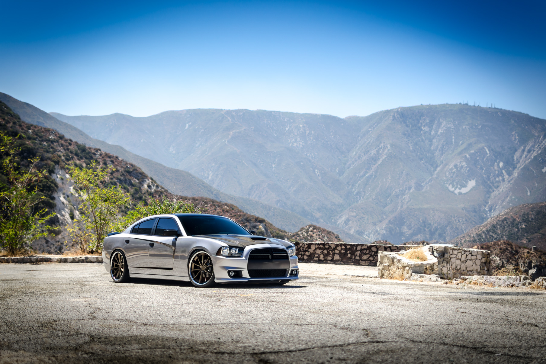 A 2014 Dodge Charger on 22 Inch Blaque Diamond BD-23 Bronze with SS Lip Wheels