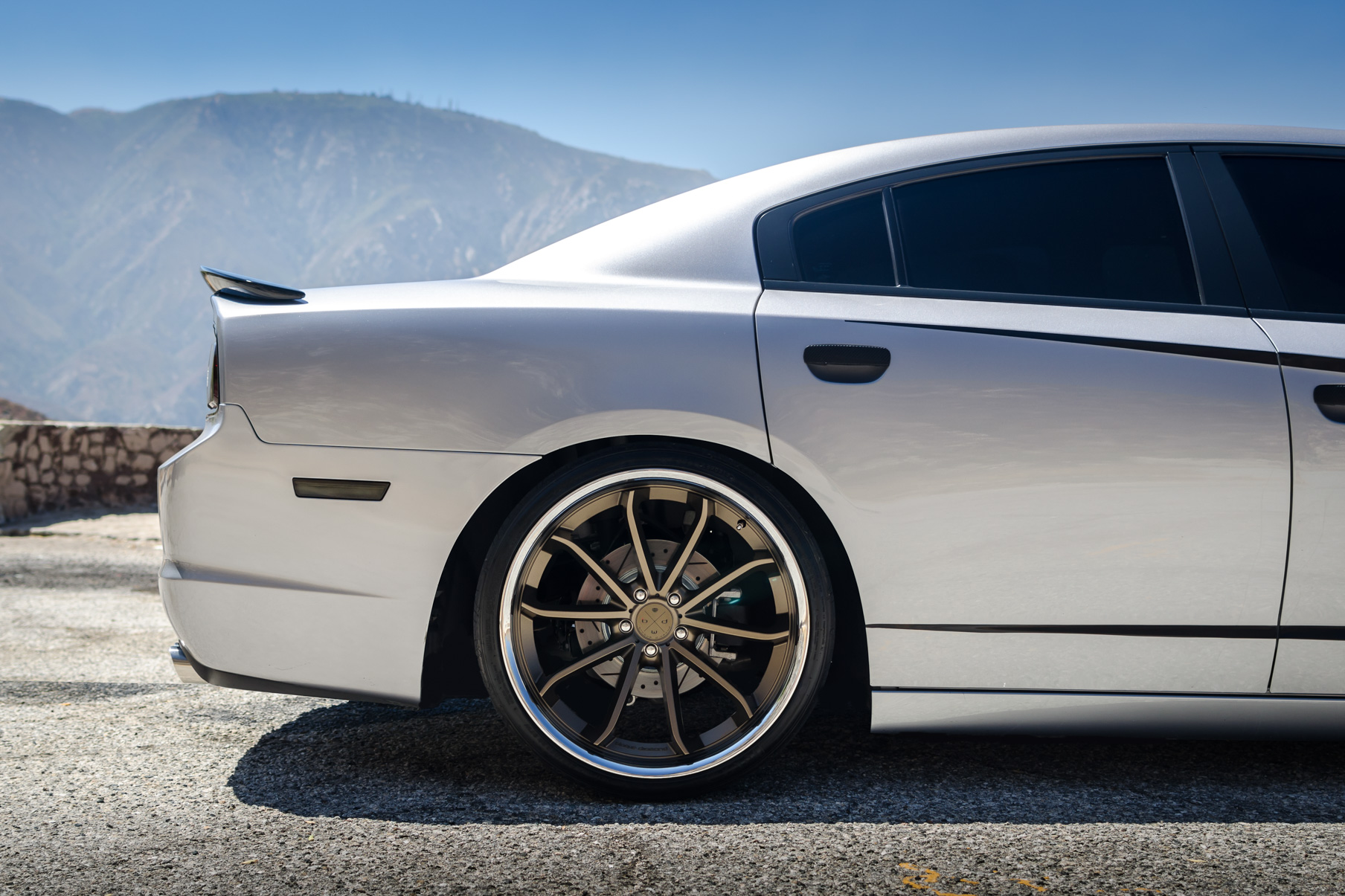 A 2014 Dodge Charger on 22 Inch Blaque Diamond BD-23 Bronze with SS Lip Wheels