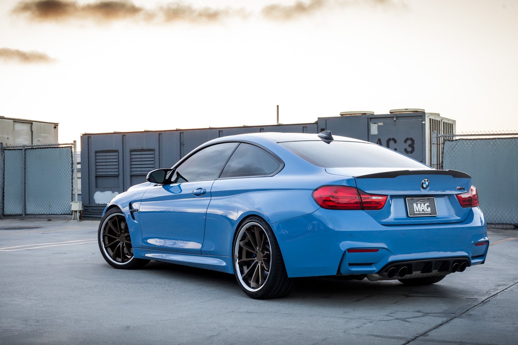 A BMW M4 on 20 Inch Blaque Diamond BD-23 Bronze Wheels