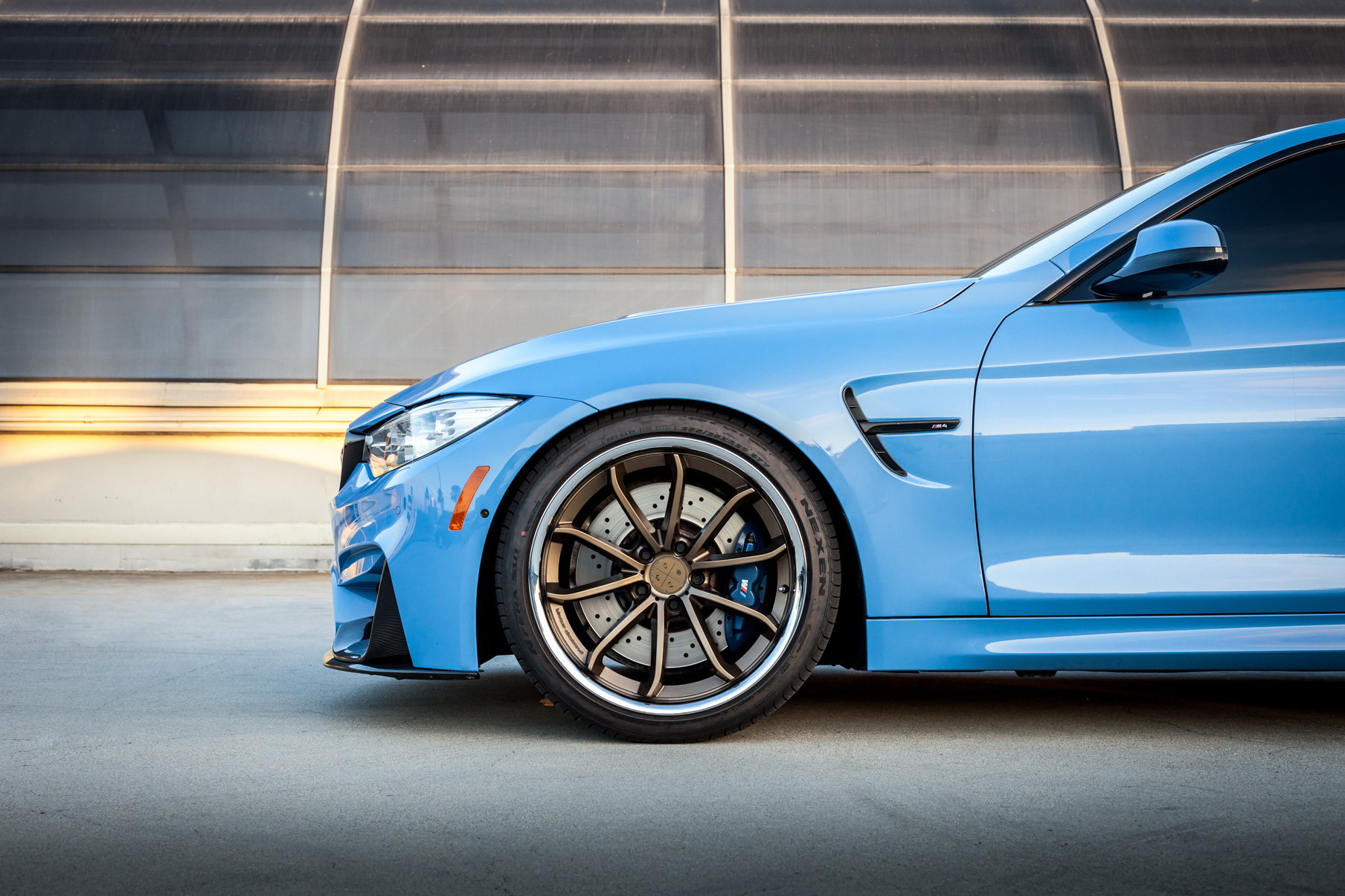 A BMW M4 on 20 Inch Blaque Diamond BD-23 Bronze Wheels
