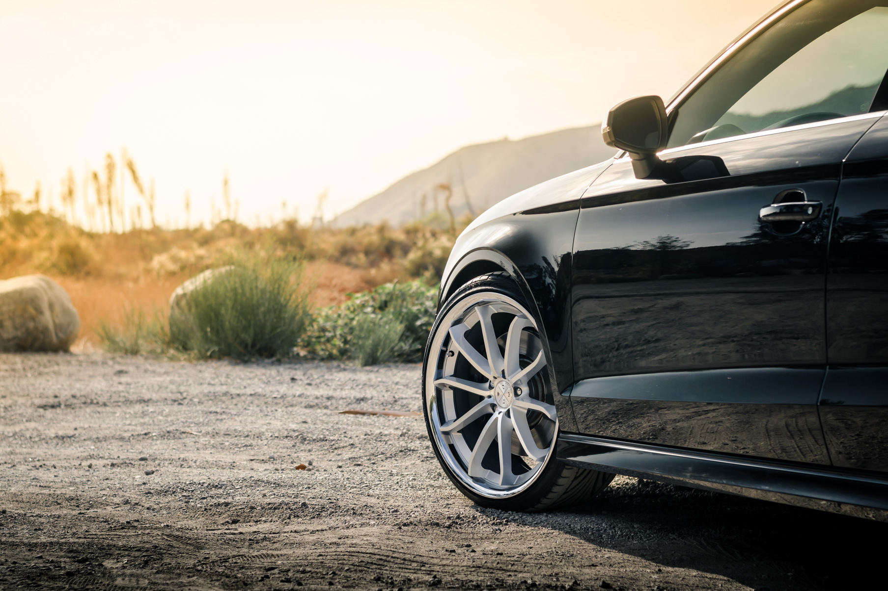 A 2015 Audi S3 on 20 Inch Blaque Diamond BD-23 Silver with SS Lip Wheels