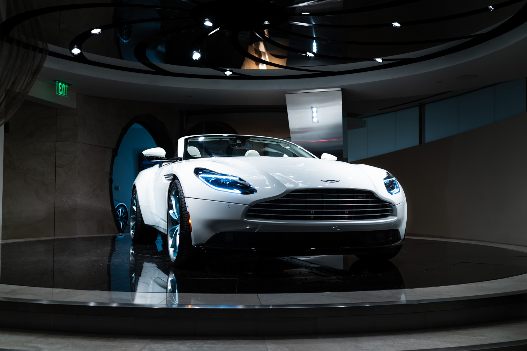 A 2017 Aston Martin DB11 on Blaque Diamond BD-23 Brushed Baby Blue Wheels