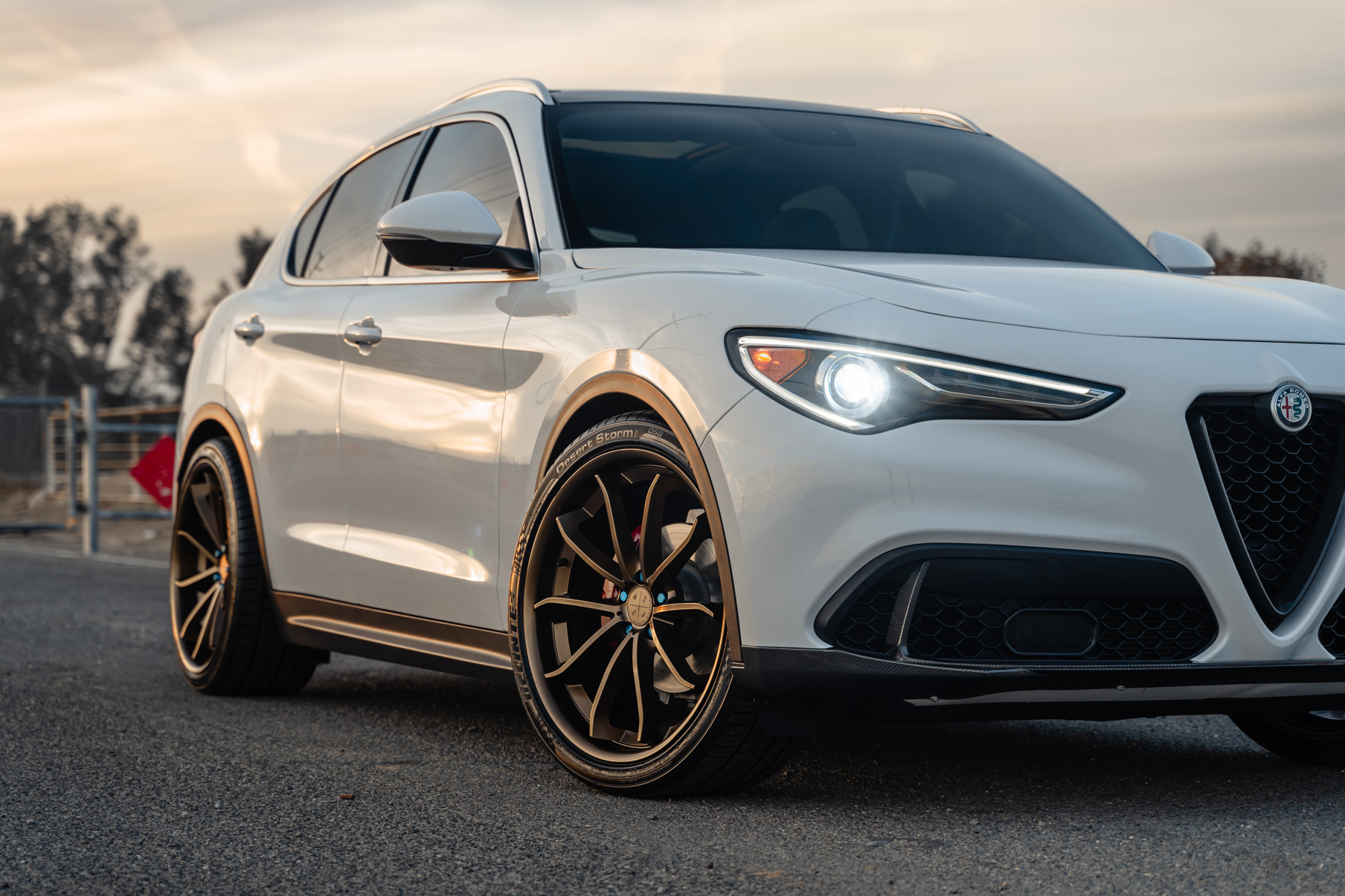 A 2020 Alfa Romeo Stelvio on Blaque Diamond BD-23 Custom Bronze Finish Wheels