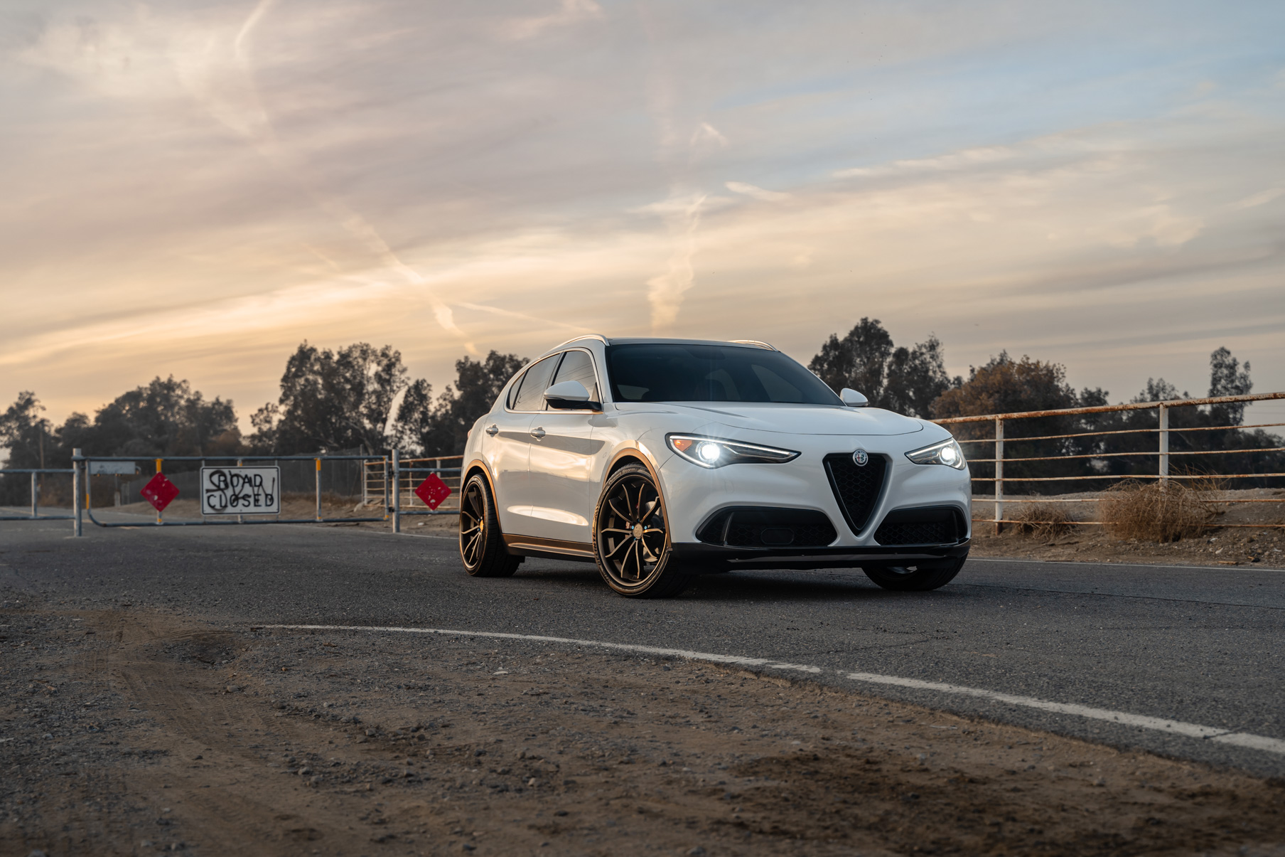 A 2020 Alfa Romeo Stelvio on Blaque Diamond BD-23 Custom Bronze Finish Wheels