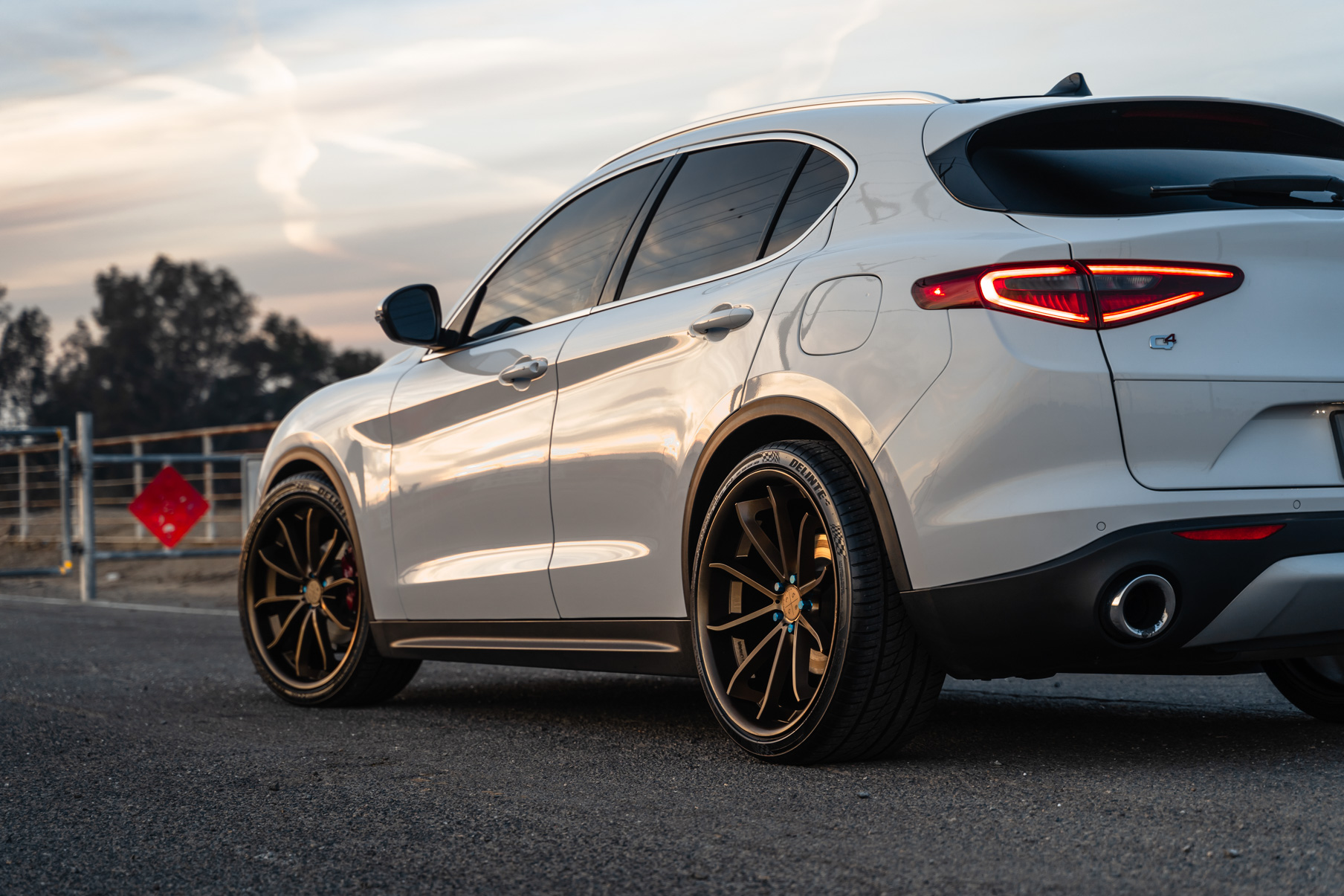 A 2020 Alfa Romeo Stelvio on Blaque Diamond BD-23 Custom Bronze Finish Wheels