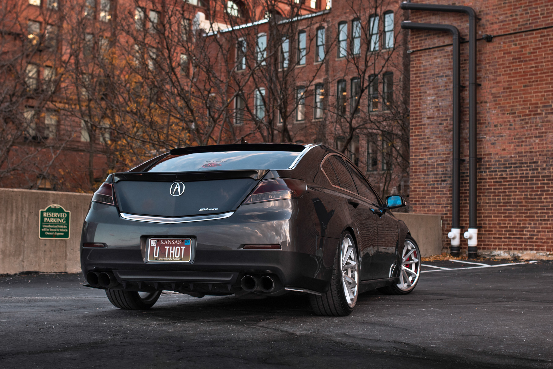 A 2012 Acura TL on Blaque Diamond BD-23 Machined Silver with Chrome Lip Wheels