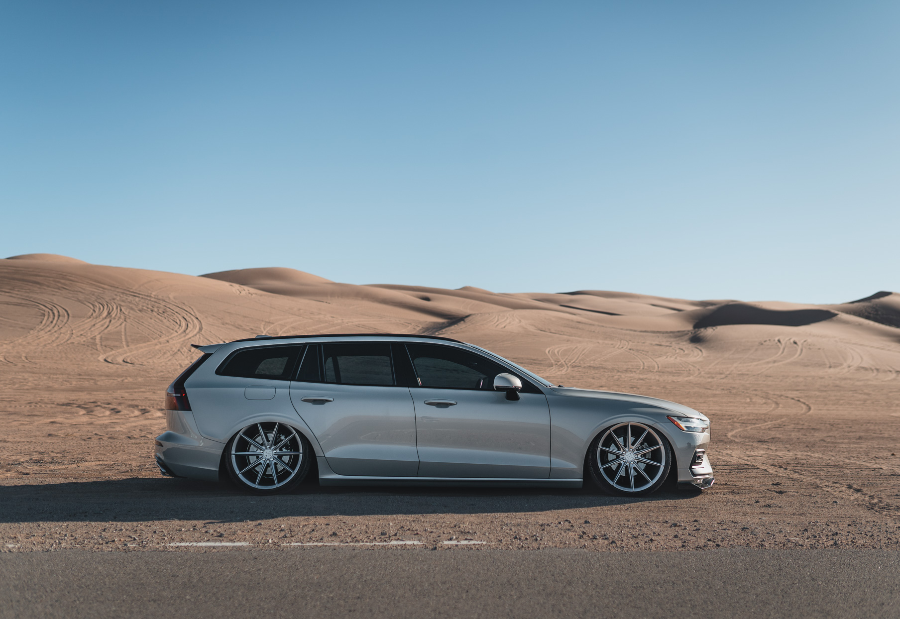 A 2020 Volvo V60 on Blaque Diamond BD-11 Gloss Silver Wheels
