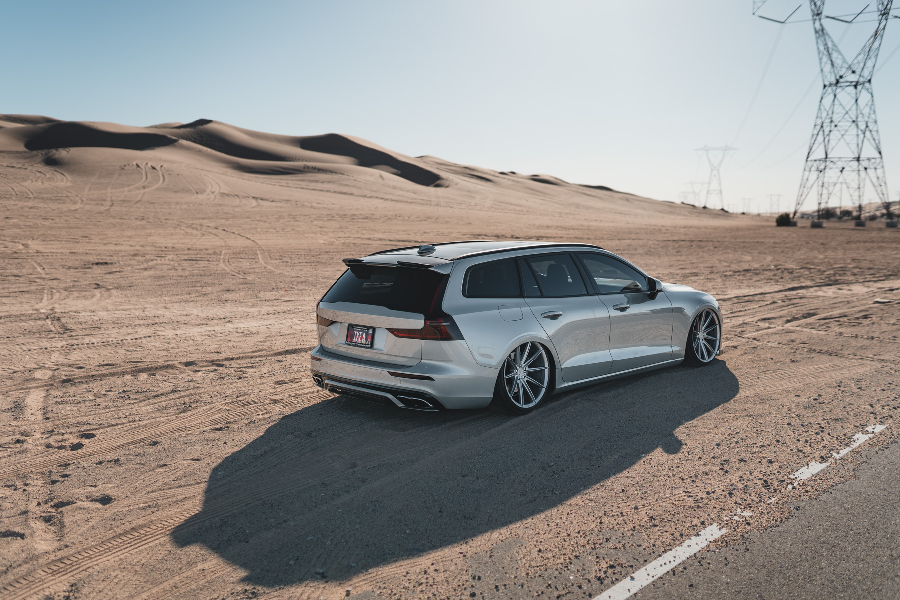 A 2020 Volvo V60 on Blaque Diamond BD-11 Gloss Silver Wheels