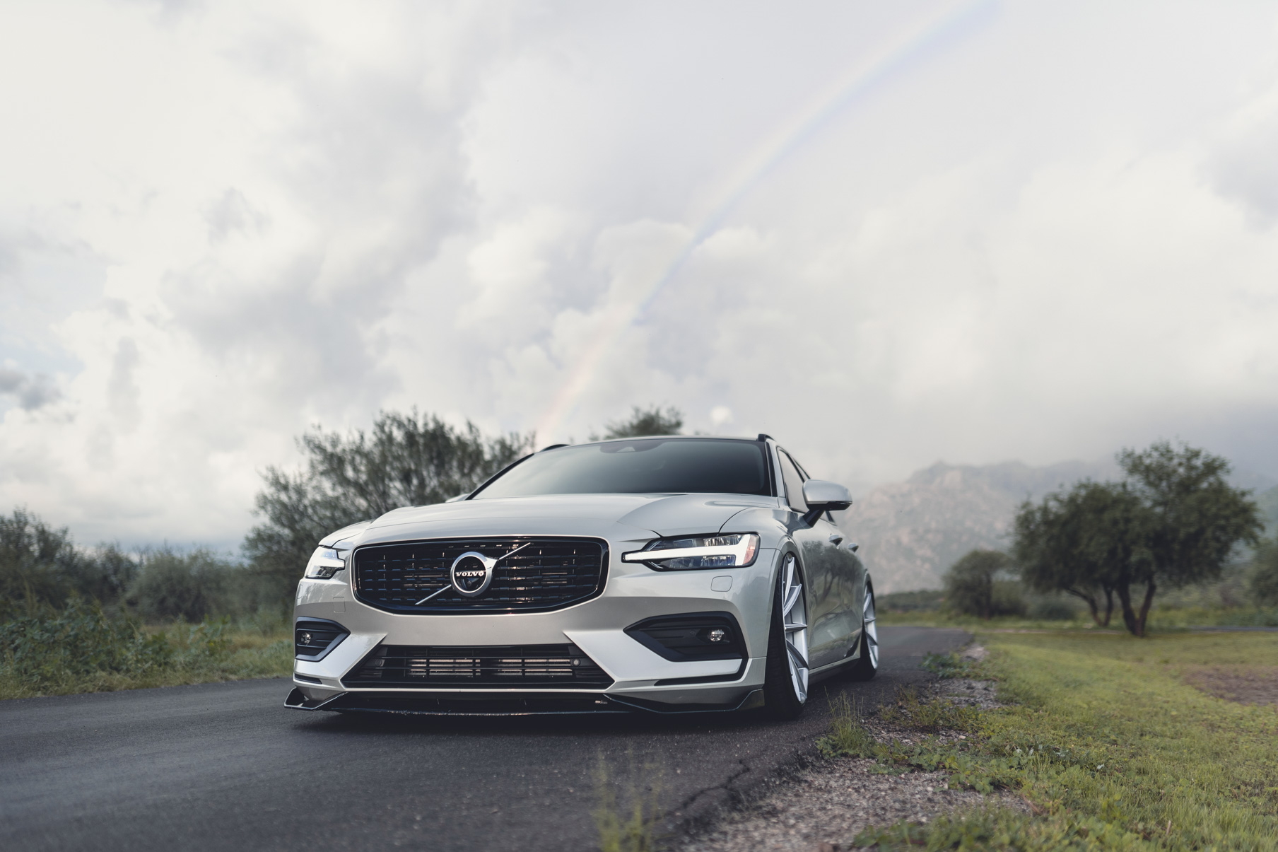 A 2020 Volvo V60 on Blaque Diamond BD-11 Gloss Silver Wheels