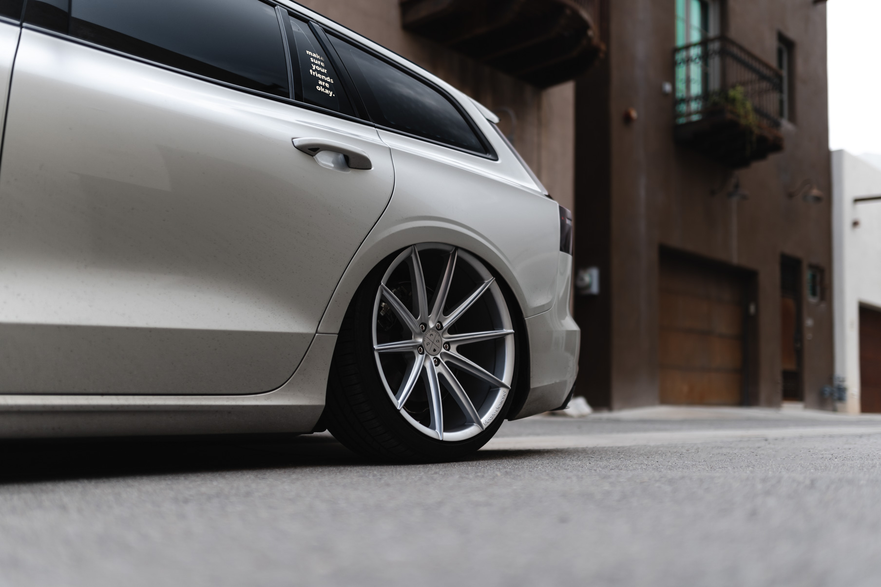 A 2020 Volvo V60 on Blaque Diamond BD-11 Gloss Silver Wheels