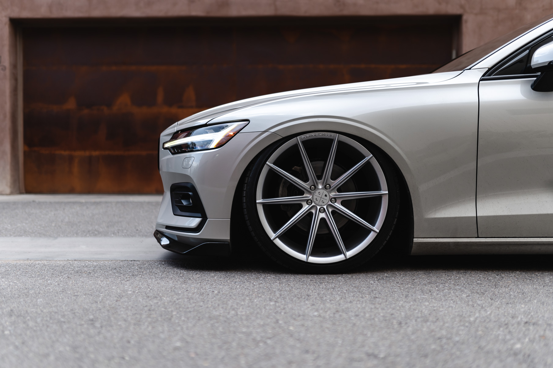 A 2020 Volvo V60 on Blaque Diamond BD-11 Gloss Silver Wheels