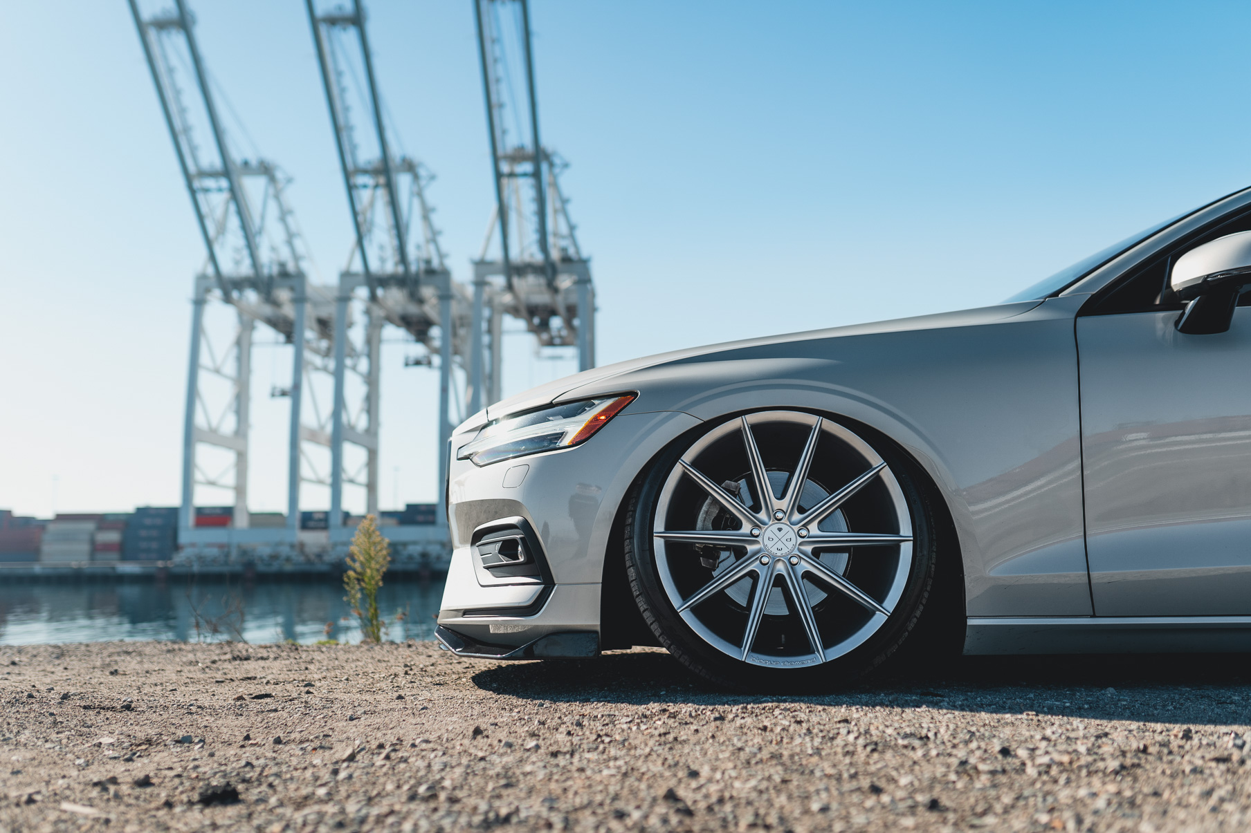 A 2020 Volvo V60 on Blaque Diamond BD-11 Gloss Silver Wheels