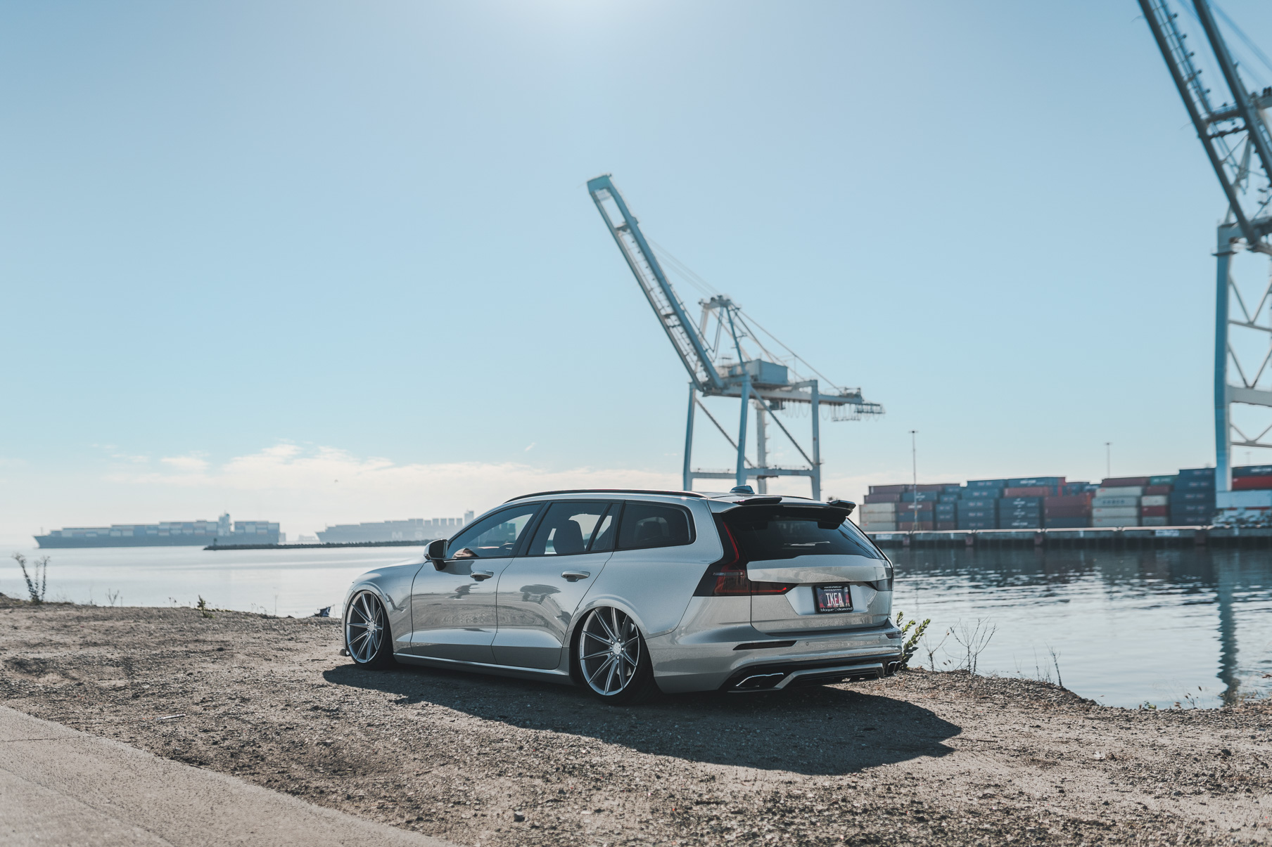 A 2020 Volvo V60 on Blaque Diamond BD-11 Gloss Silver Wheels
