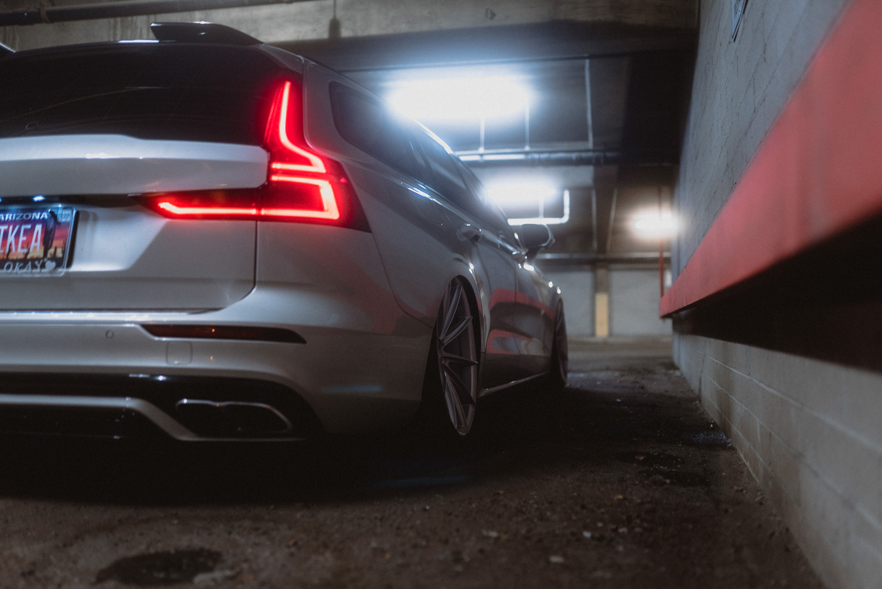 A 2020 Volvo V60 on Blaque Diamond BD-11 Gloss Silver Wheels