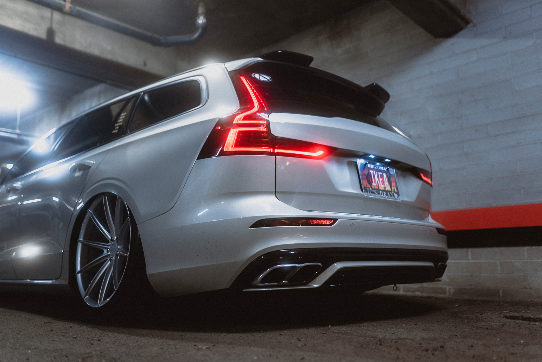 A 2020 Volvo V60 on Blaque Diamond BD-11 Gloss Silver Wheels