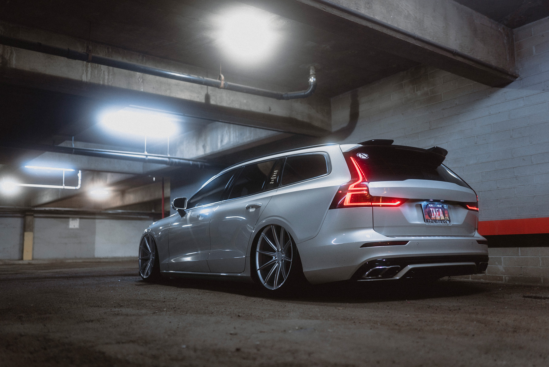 A 2020 Volvo V60 on Blaque Diamond BD-11 Gloss Silver Wheels
