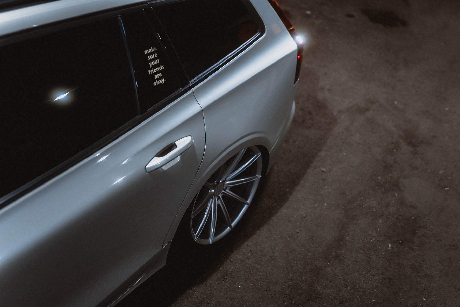 A 2020 Volvo V60 on Blaque Diamond BD-11 Gloss Silver Wheels