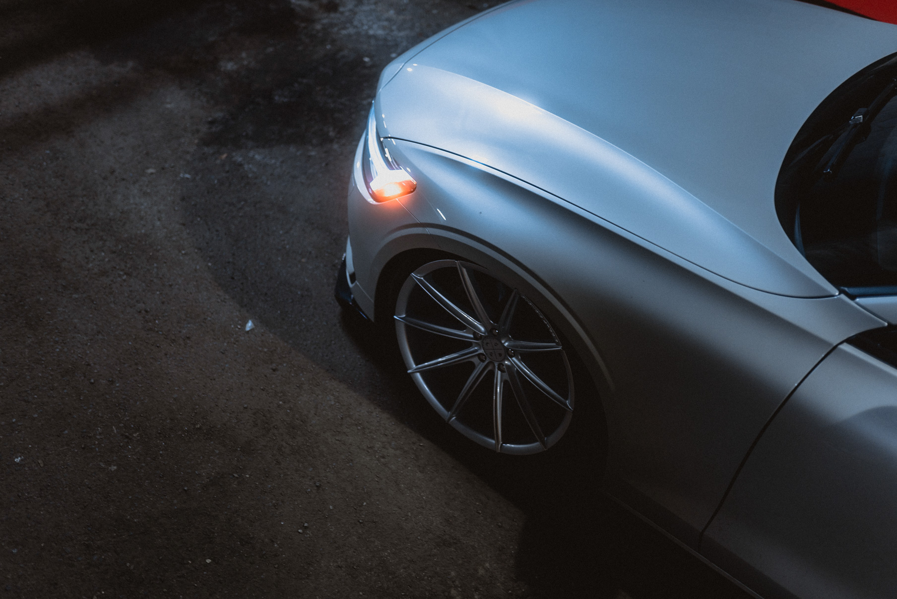 A 2020 Volvo V60 on Blaque Diamond BD-11 Gloss Silver Wheels
