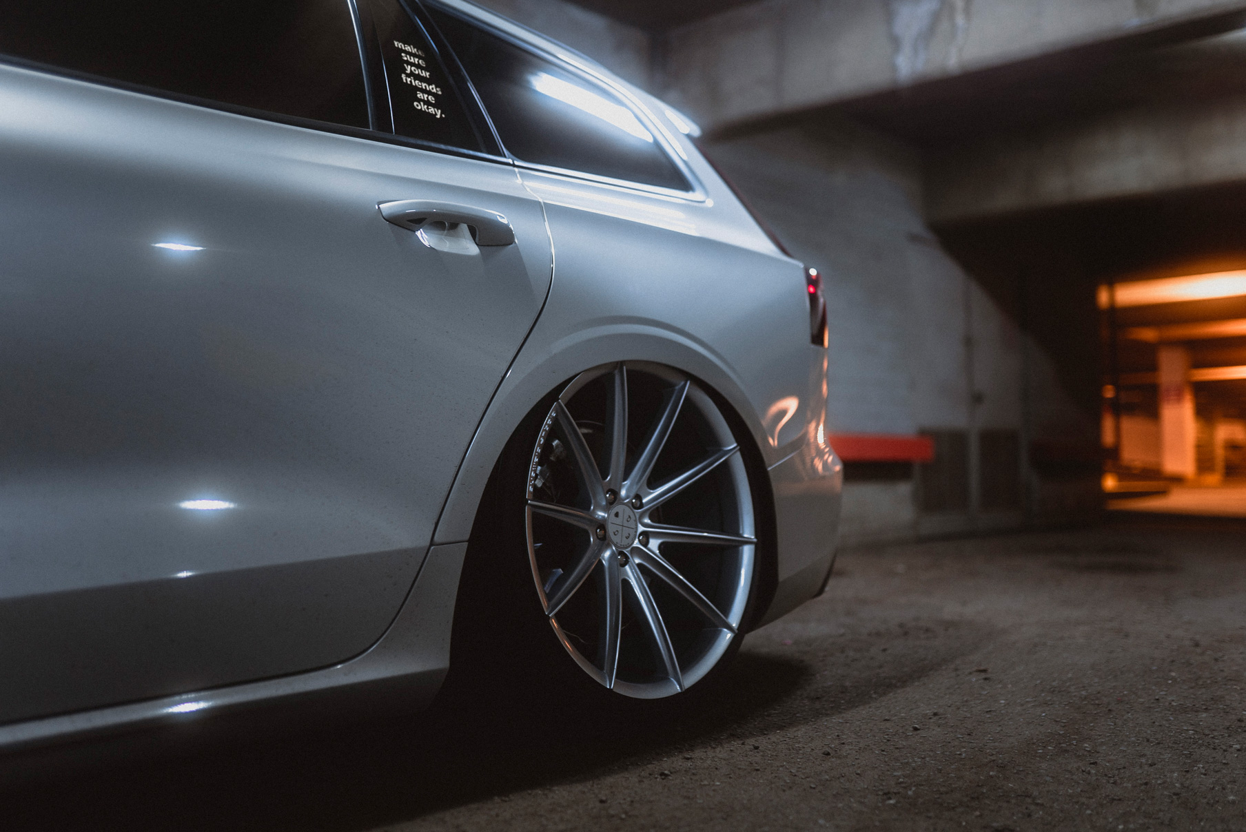 A 2020 Volvo V60 on Blaque Diamond BD-11 Gloss Silver Wheels
