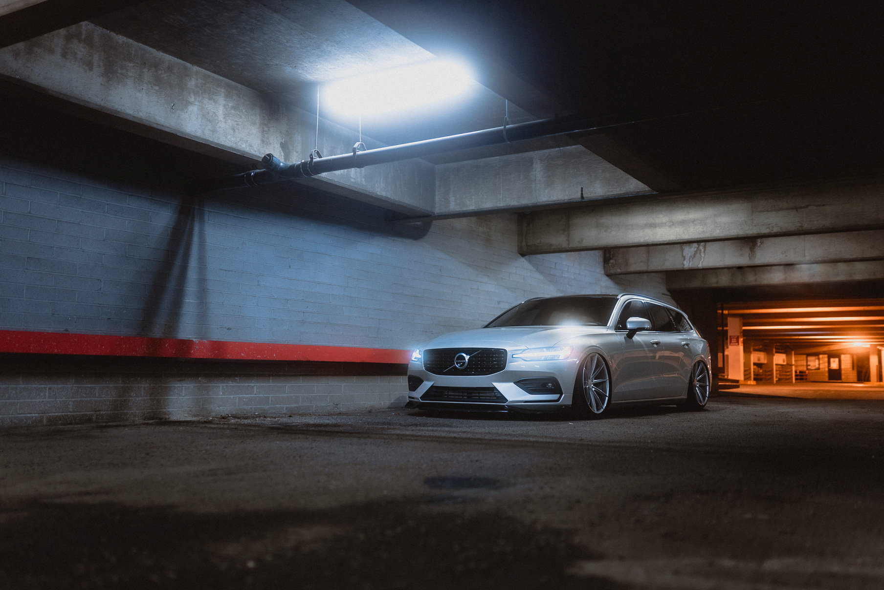 A 2020 Volvo V60 on Blaque Diamond BD-11 Gloss Silver Wheels