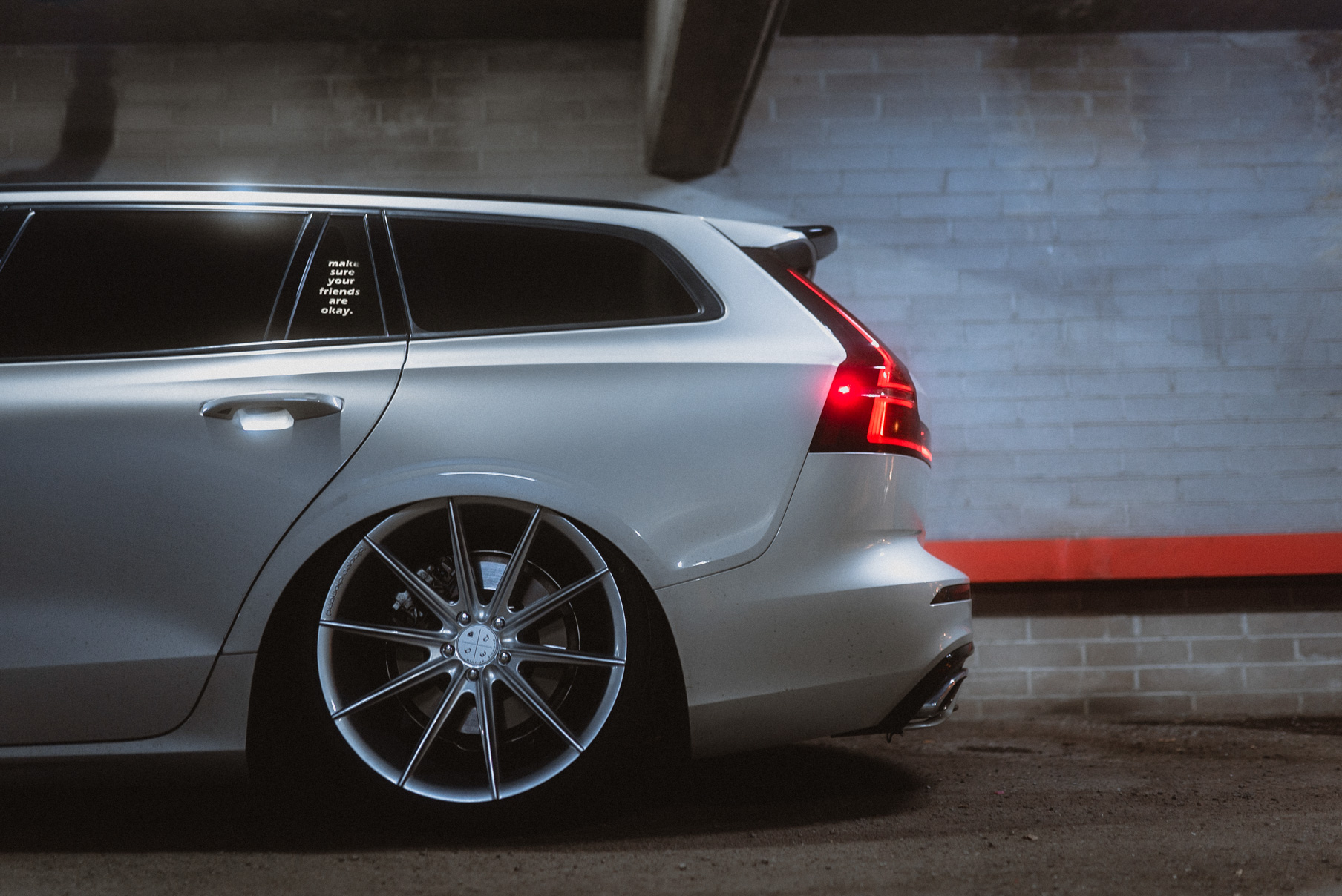 A 2020 Volvo V60 on Blaque Diamond BD-11 Gloss Silver Wheels