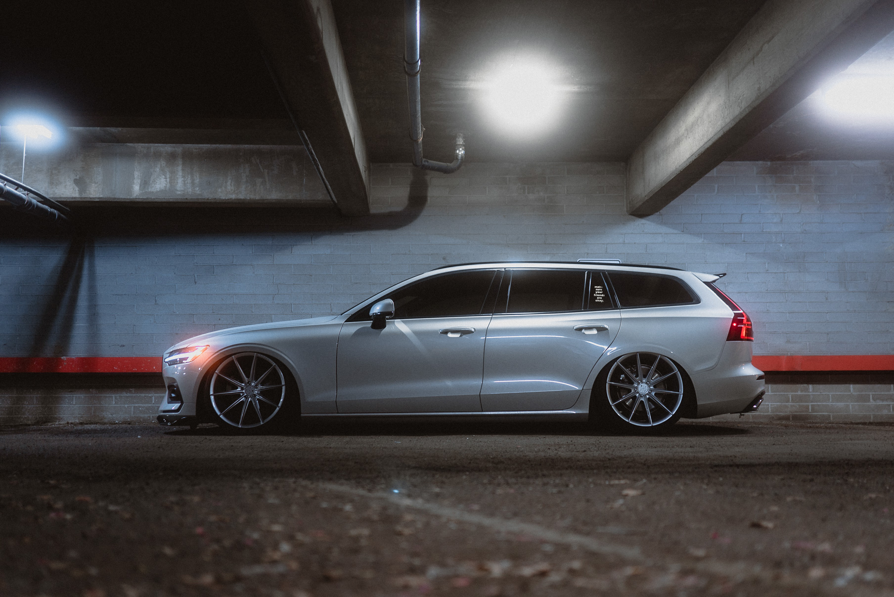 A 2020 Volvo V60 on Blaque Diamond BD-11 Gloss Silver Wheels
