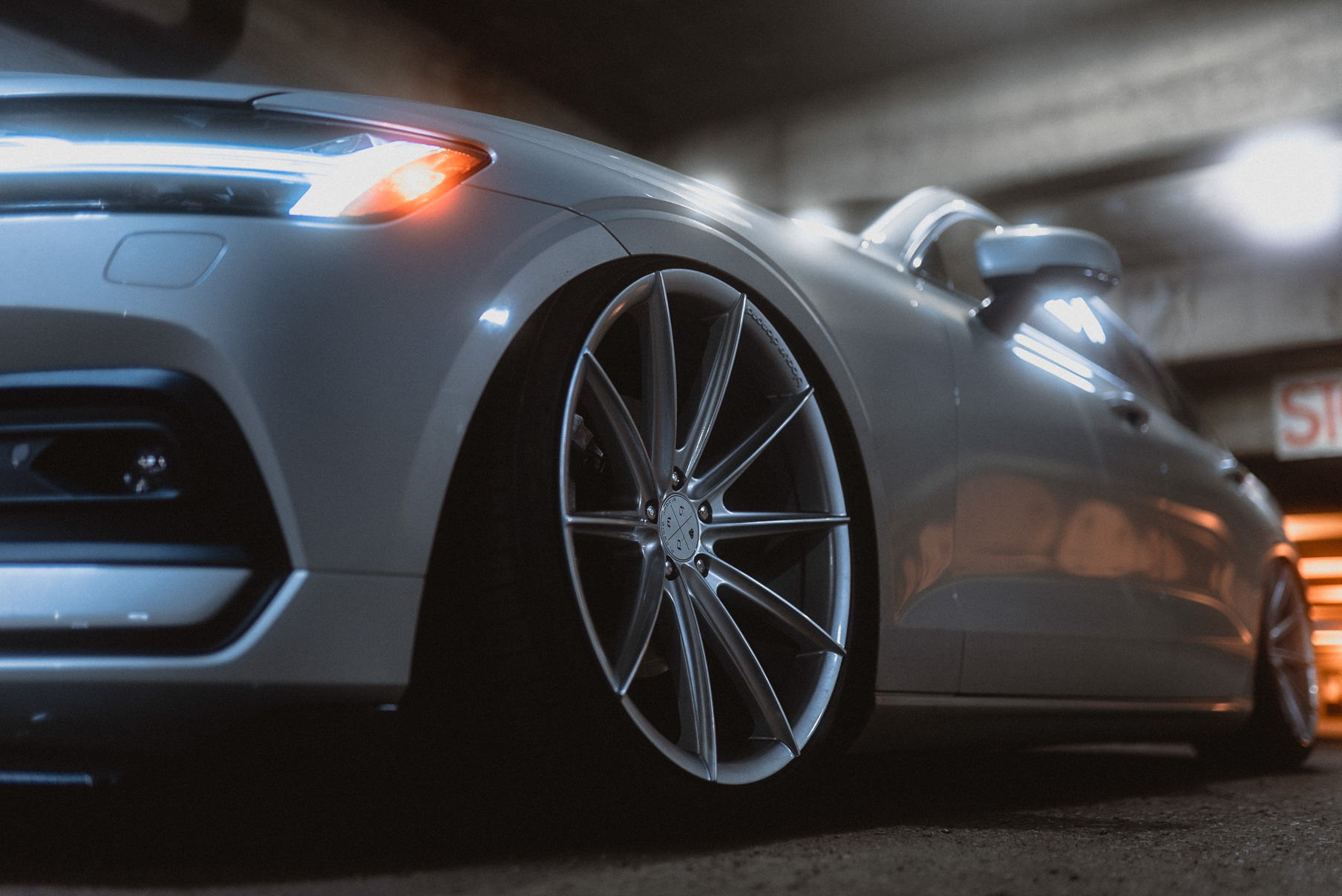 A 2020 Volvo V60 on Blaque Diamond BD-11 Gloss Silver Wheels