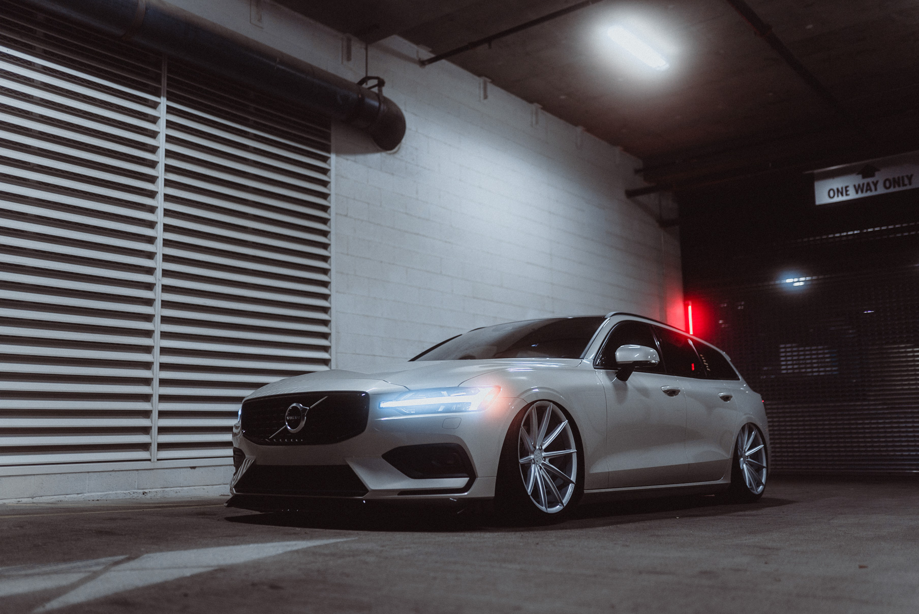 A 2020 Volvo V60 on Blaque Diamond BD-11 Gloss Silver Wheels