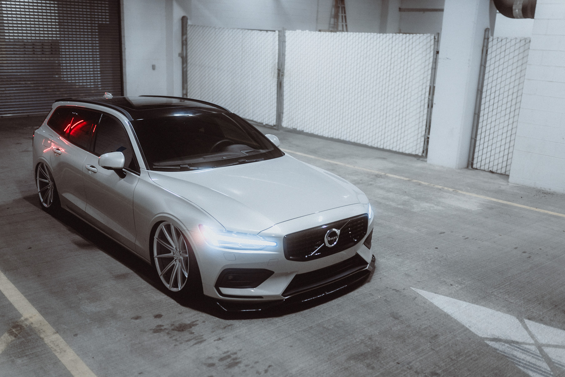 A 2020 Volvo V60 on Blaque Diamond BD-11 Gloss Silver Wheels