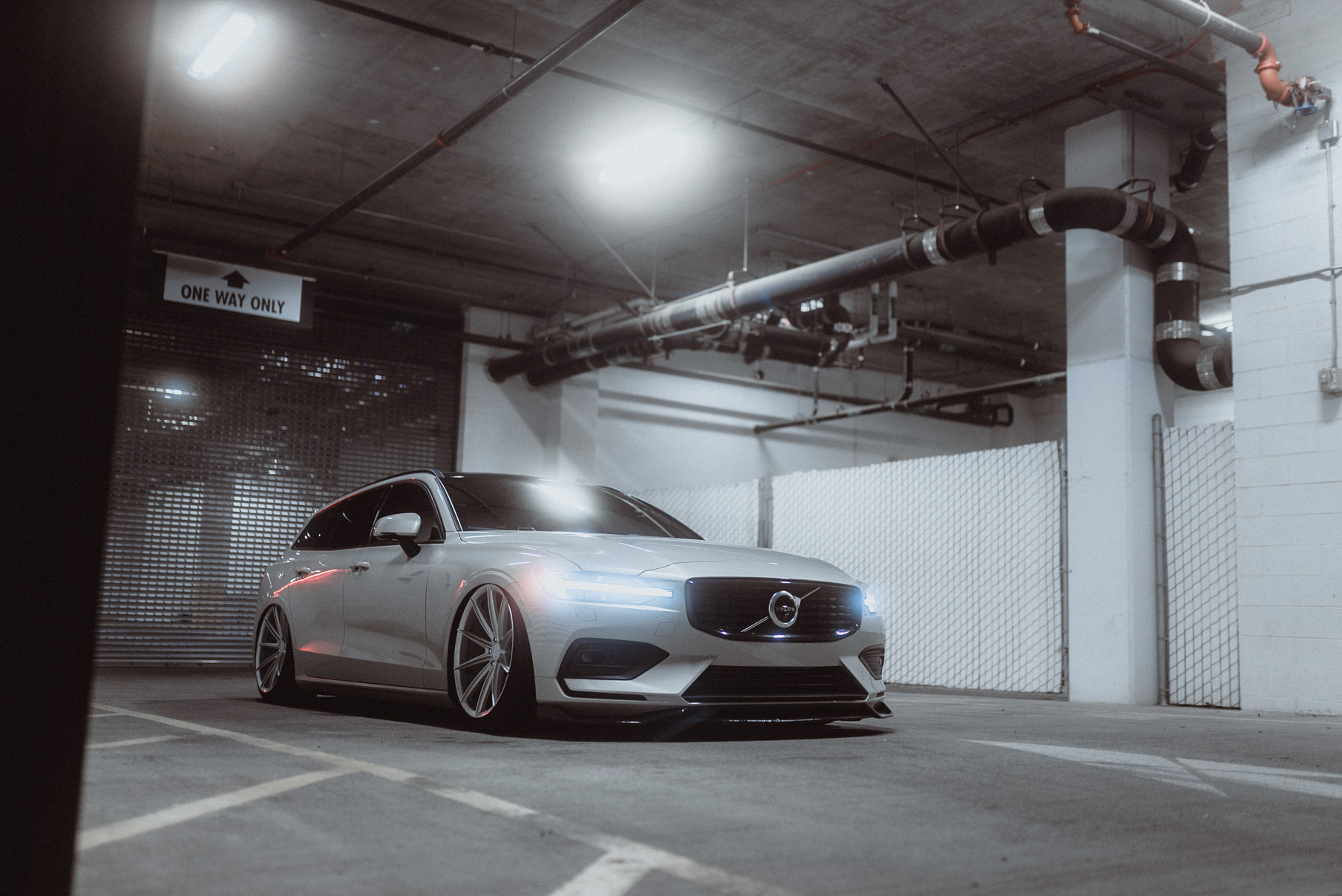 A 2020 Volvo V60 on Blaque Diamond BD-11 Gloss Silver Wheels