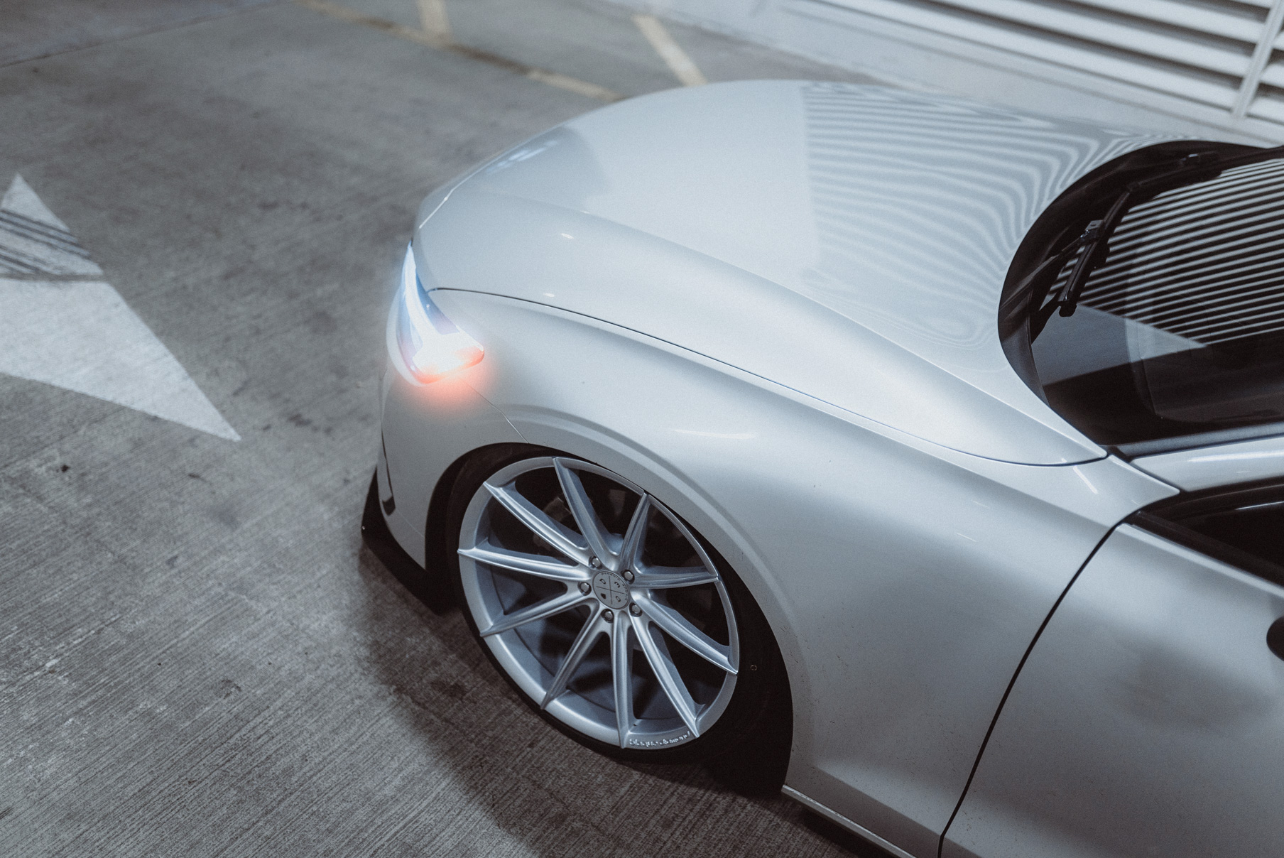 A 2020 Volvo V60 on Blaque Diamond BD-11 Gloss Silver Wheels