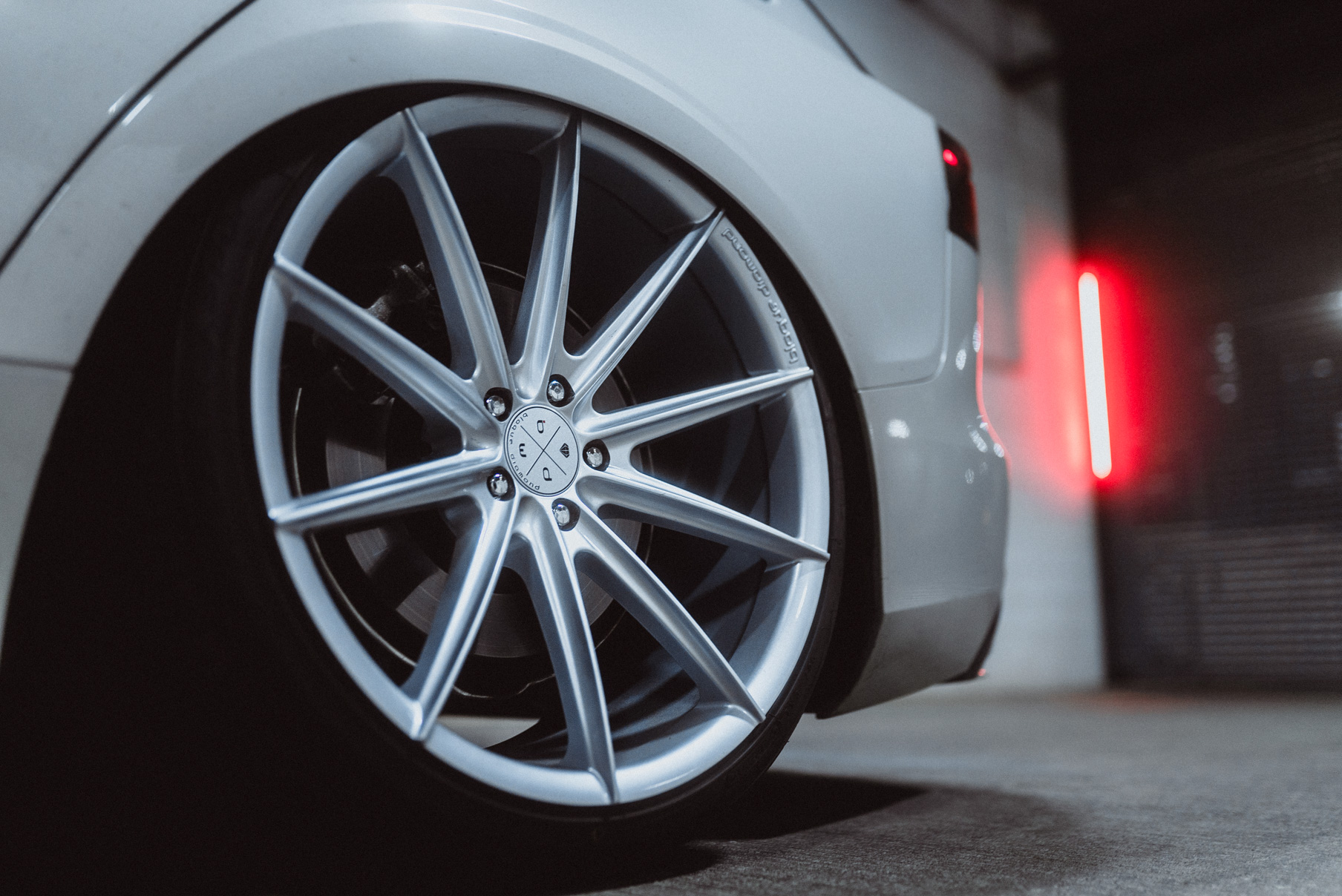 A 2020 Volvo V60 on Blaque Diamond BD-11 Gloss Silver Wheels