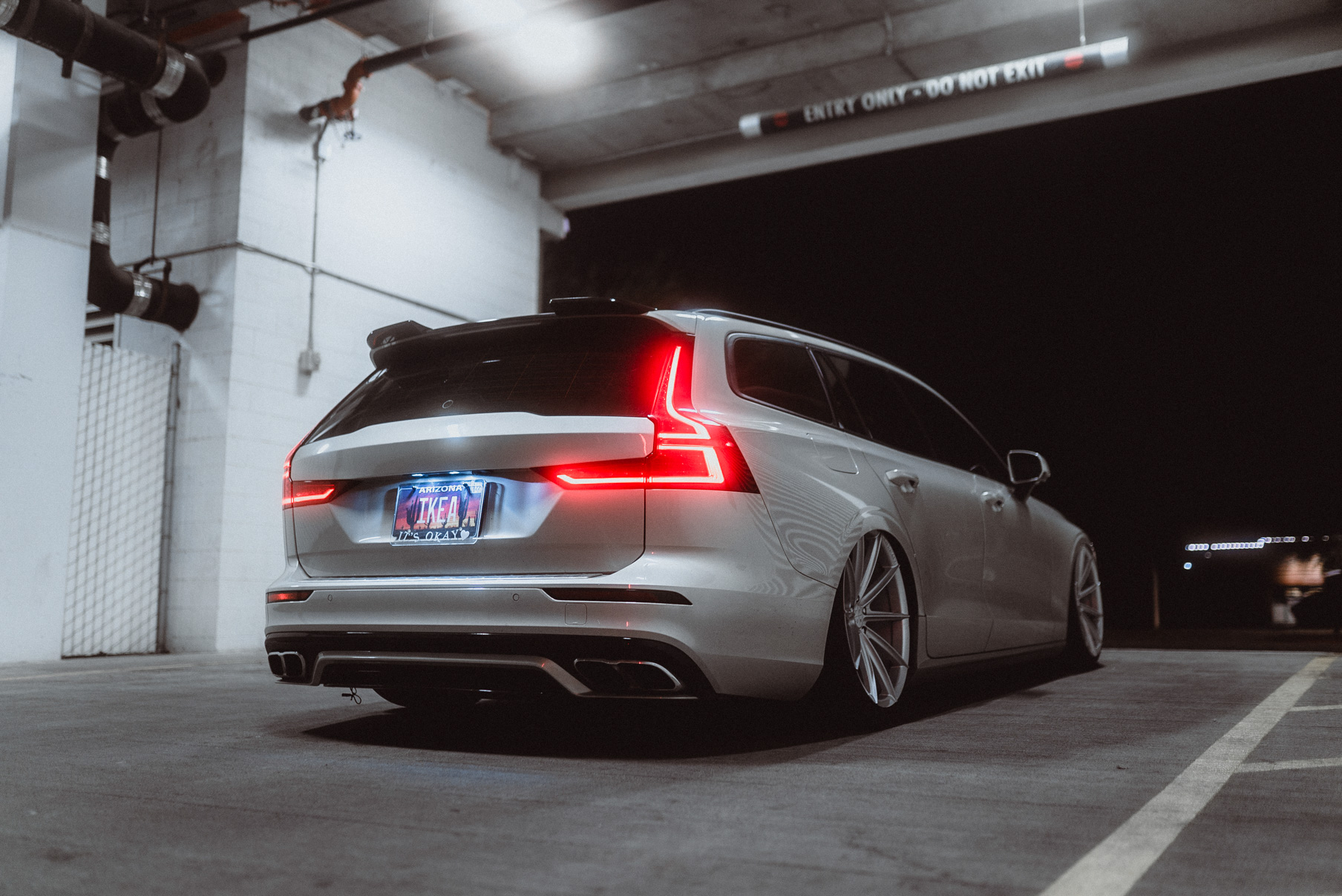 A 2020 Volvo V60 on Blaque Diamond BD-11 Gloss Silver Wheels