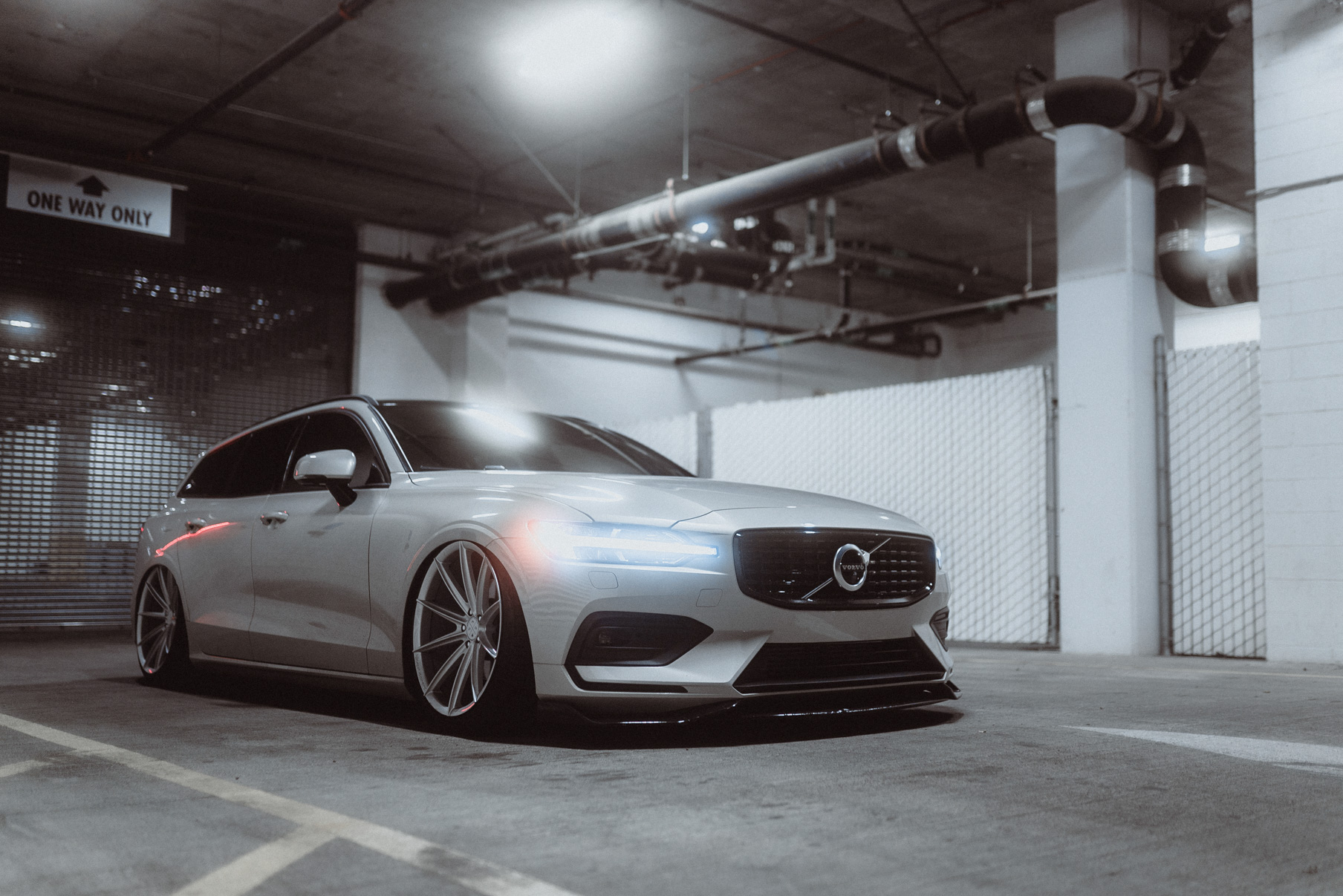 A 2020 Volvo V60 on Blaque Diamond BD-11 Gloss Silver Wheels