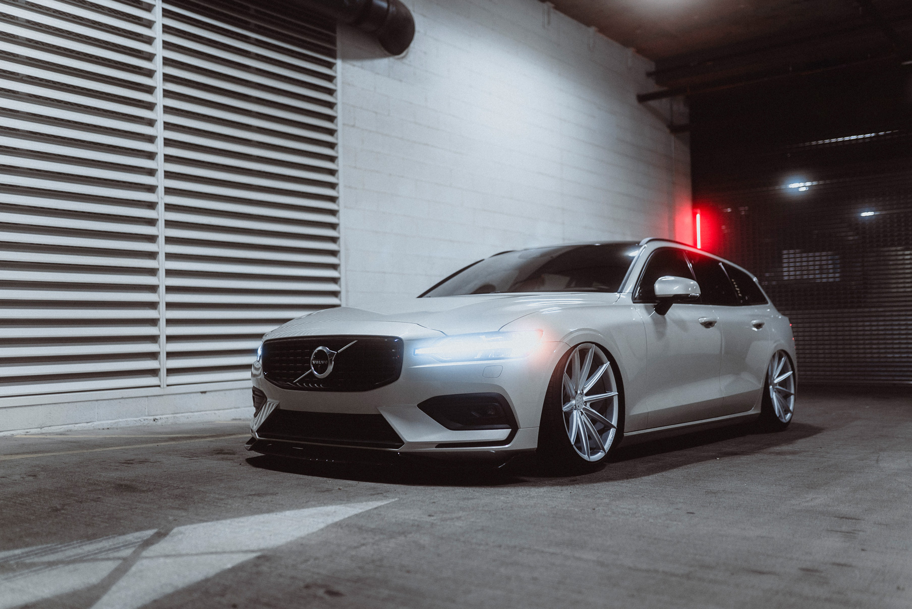A 2020 Volvo V60 on Blaque Diamond BD-11 Gloss Silver Wheels