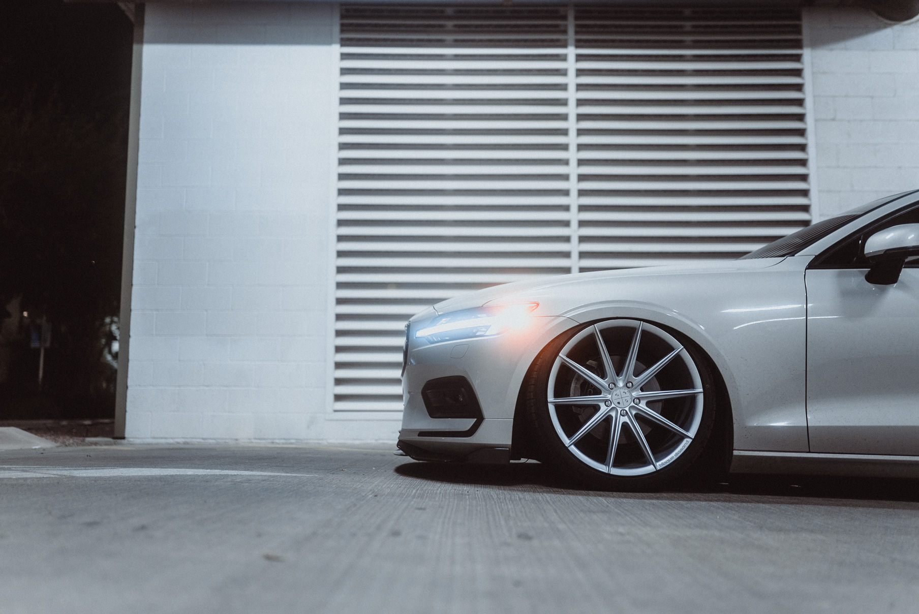 A 2020 Volvo V60 on Blaque Diamond BD-11 Gloss Silver Wheels