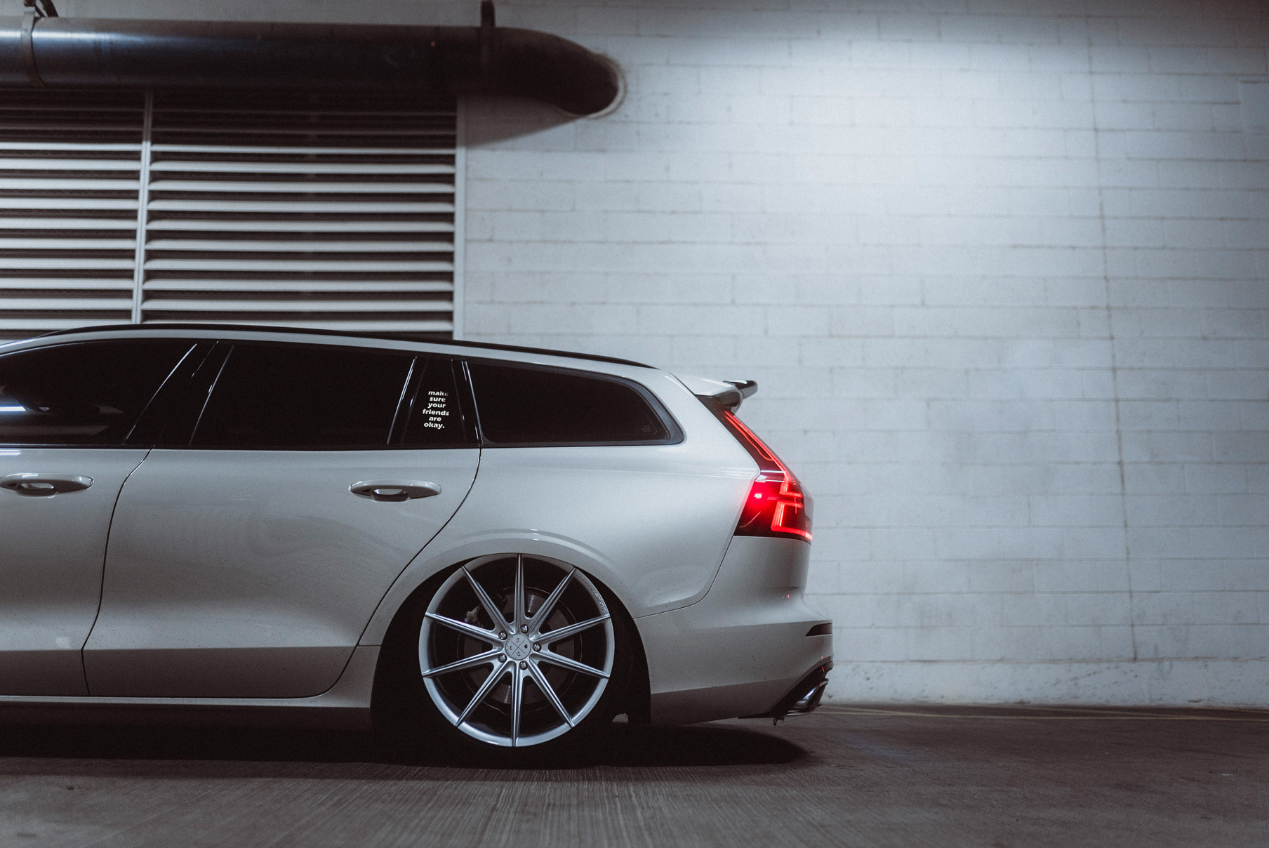 A 2020 Volvo V60 on Blaque Diamond BD-11 Gloss Silver Wheels