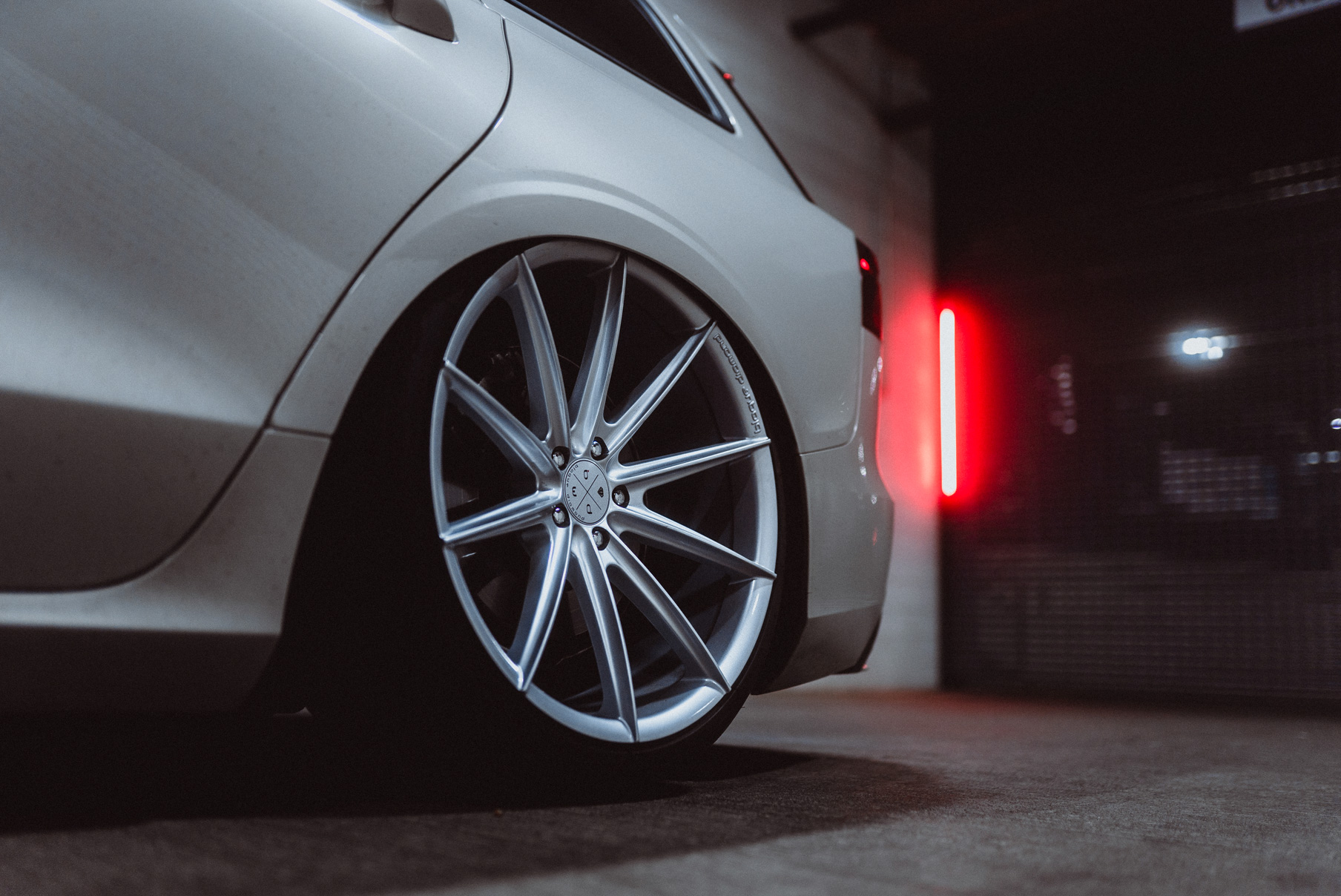 A 2020 Volvo V60 on Blaque Diamond BD-11 Gloss Silver Wheels