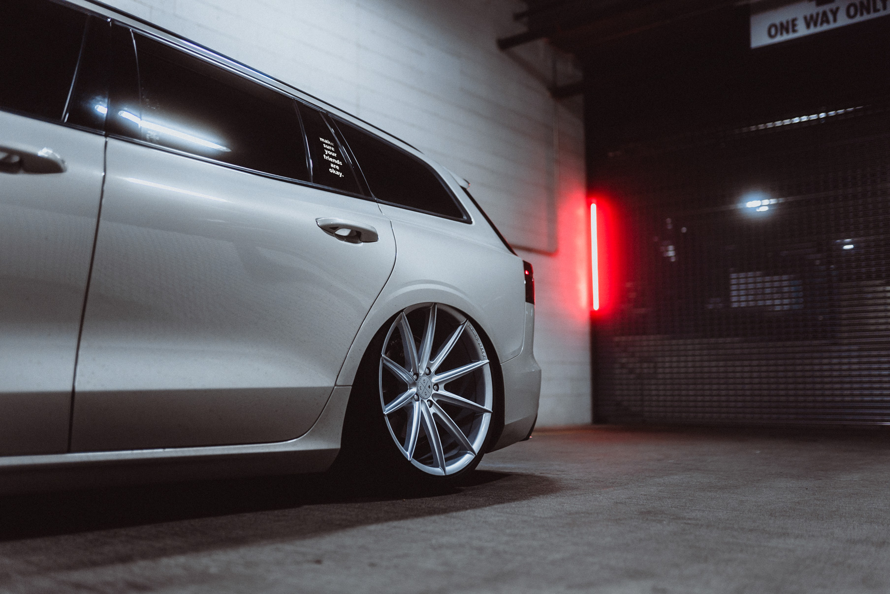 A 2020 Volvo V60 on Blaque Diamond BD-11 Gloss Silver Wheels