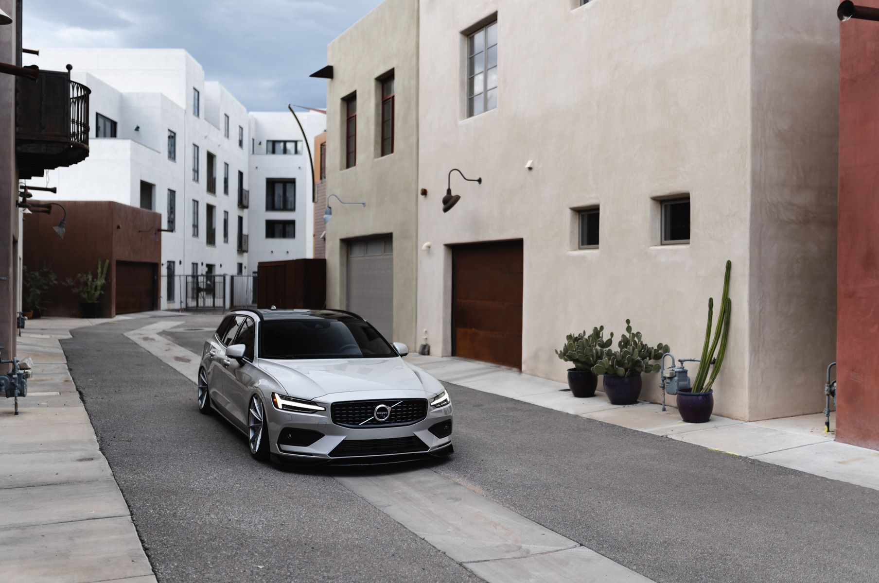 A 2020 Volvo V60 on Blaque Diamond BD-11 Gloss Silver Wheels