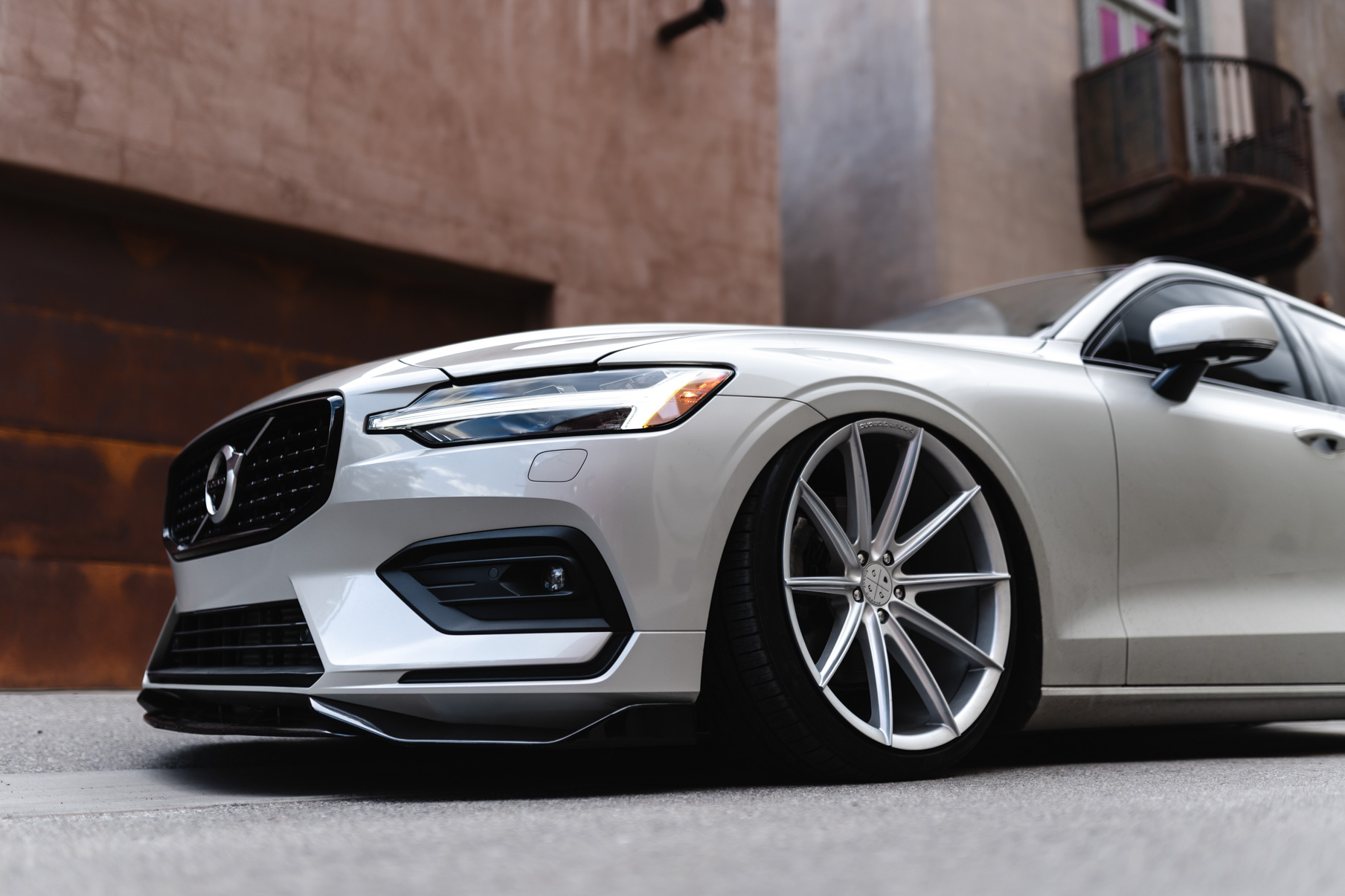 A 2020 Volvo V60 on Blaque Diamond BD-11 Gloss Silver Wheels