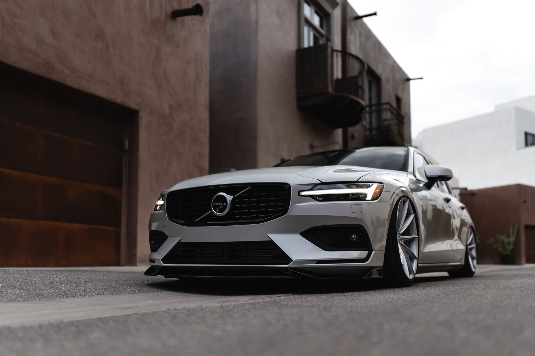 A 2020 Volvo V60 on Blaque Diamond BD-11 Gloss Silver Wheels
