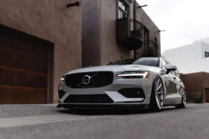 A 2020 Volvo V60 on Blaque Diamond BD-11 Gloss Silver Wheels