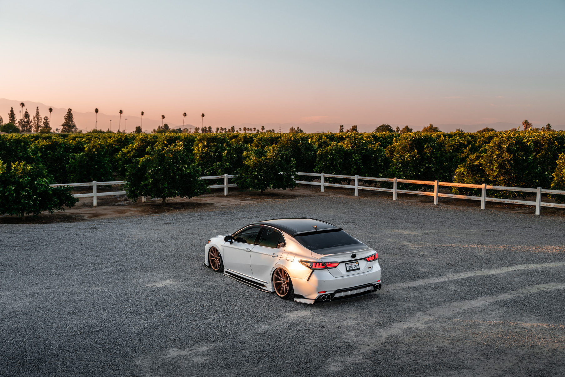A 2018 Toyota Camry XSE on Blaque Diamond BD-11 Rose Gold Wheels